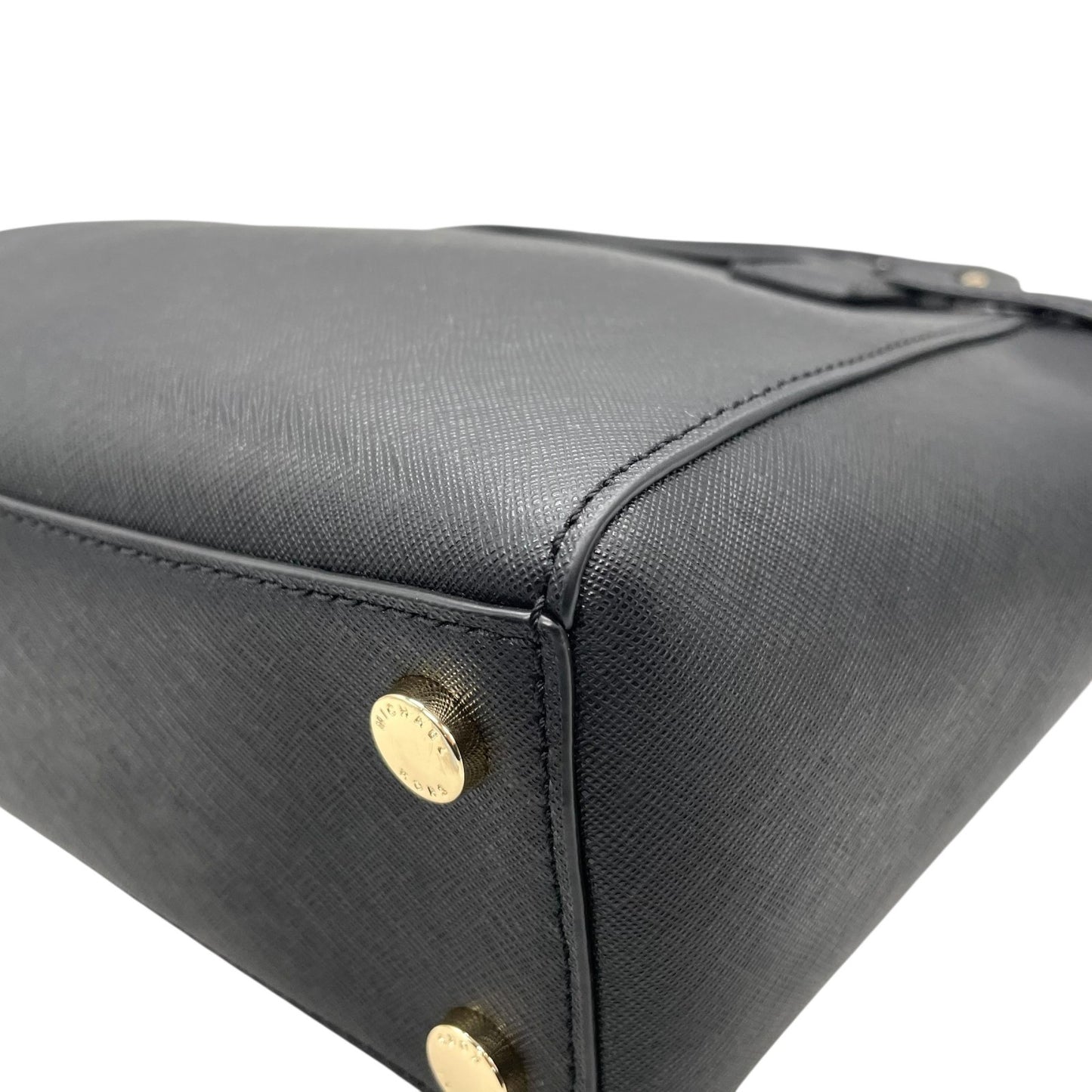 美品 マイケルコース MICHAEL KORS ハミルトン 2WAY ハンドバッグ ショルダーバッグ 黒 ブラック 金 ゴールド レザー S29