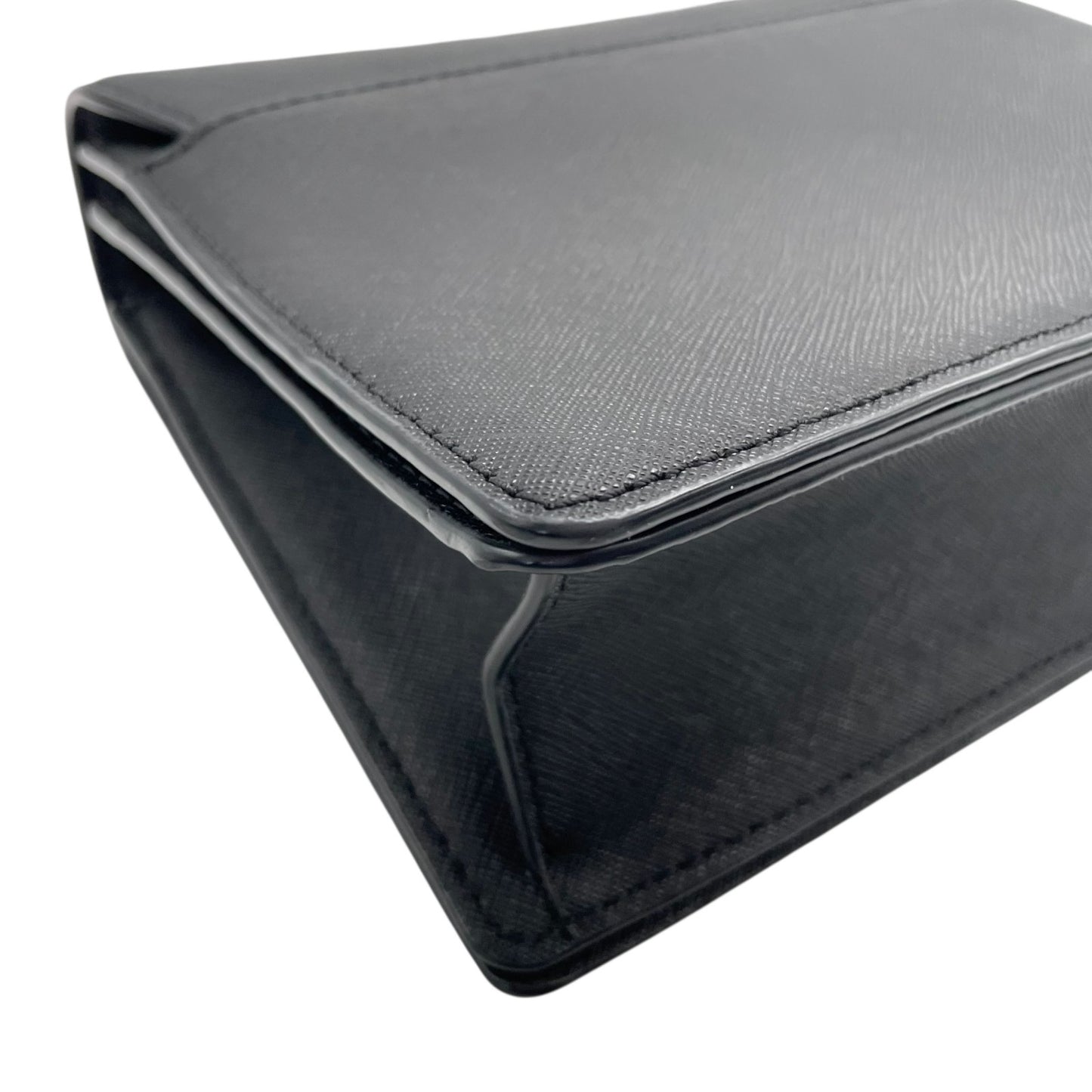 美品 トリーバーチ TORY BURCH チェーンショルダーバッグ ハンドバッグ 肩掛け 型押し 2WAY 黒 ブラック 金 ゴールド レザー ミニバッグ A1