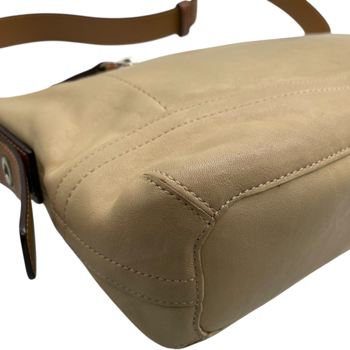 美品 コーチ COACH ワンショルダーバッグ レザー F10939 ベージュ 茶色 ブラウン シルバー金具 上品 本革 S52