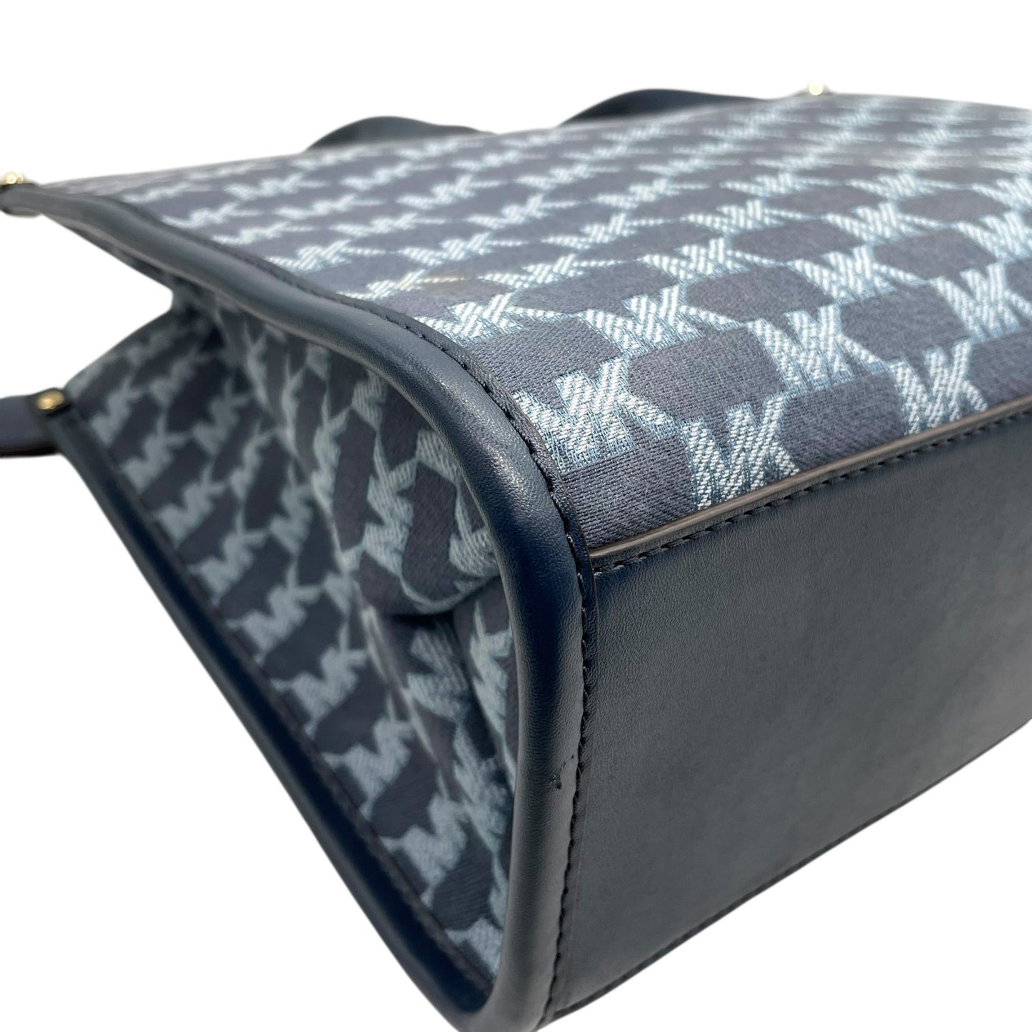 マイケルコース MICHAEL KORS トートバッグ MKロゴ 紺 ネイビー ジャカード 金金具 ゴールド金具 A4収納可 ハンドバッグ A2