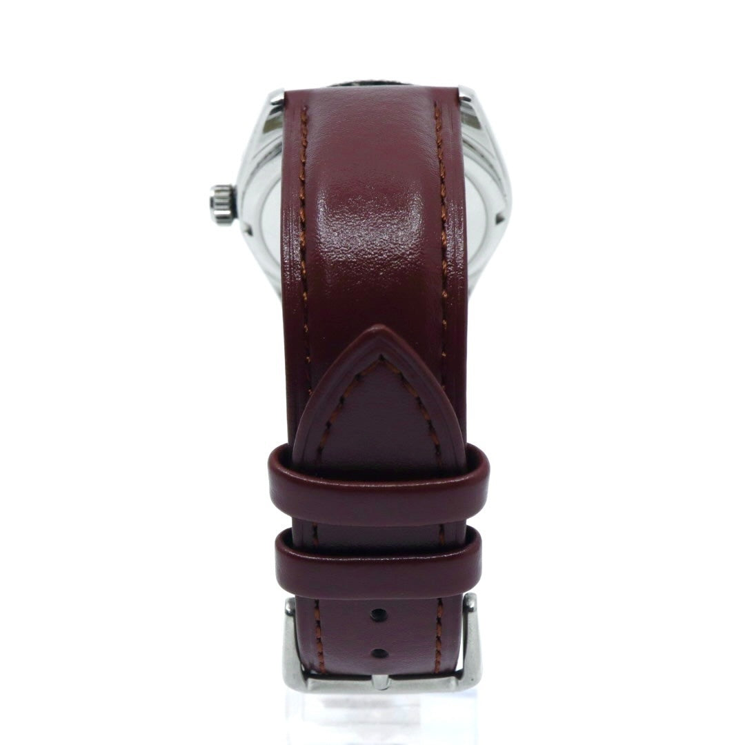 【極美品】 稼働品 新品ベルト ORIENT オリエント 腕時計 46E701-91 自動巻き 21石 デイデイト シルバーダイヤル メンズ アナログ ドレスウォッチ フルーテッドベゼル クラシック ヴィンテージ ビジネス ブラウンレザー G4