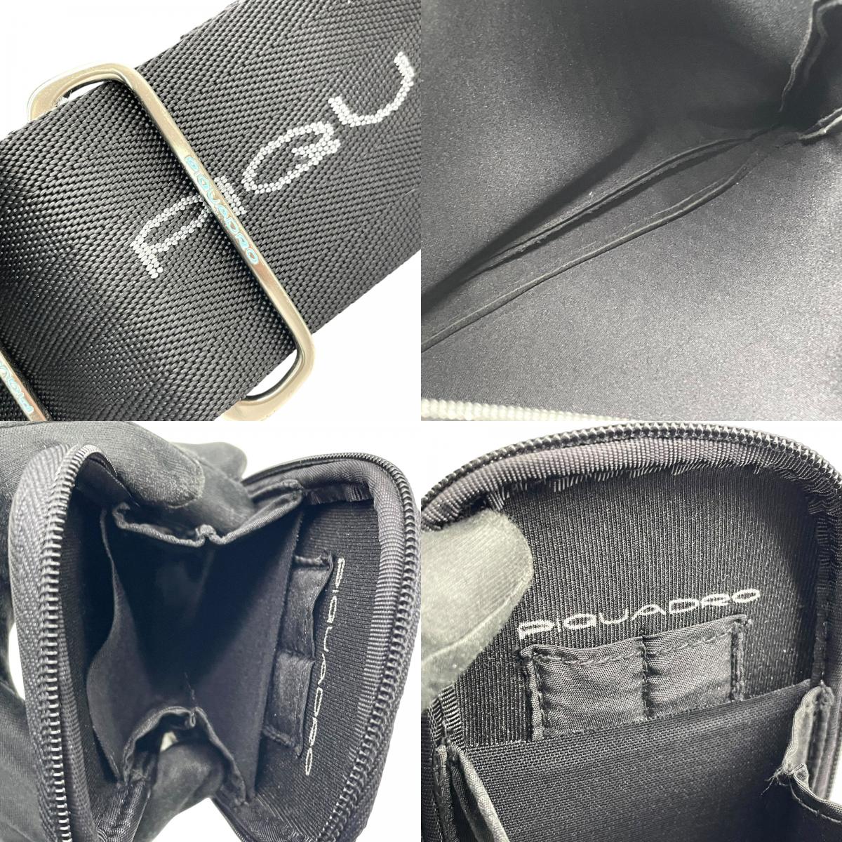 ピクアドロ Piquadro ビジネスバッグ ショルダーバッグ ナイロン×レザー 黒 ブラック メンズ 通勤 2WAY イタリア製 E