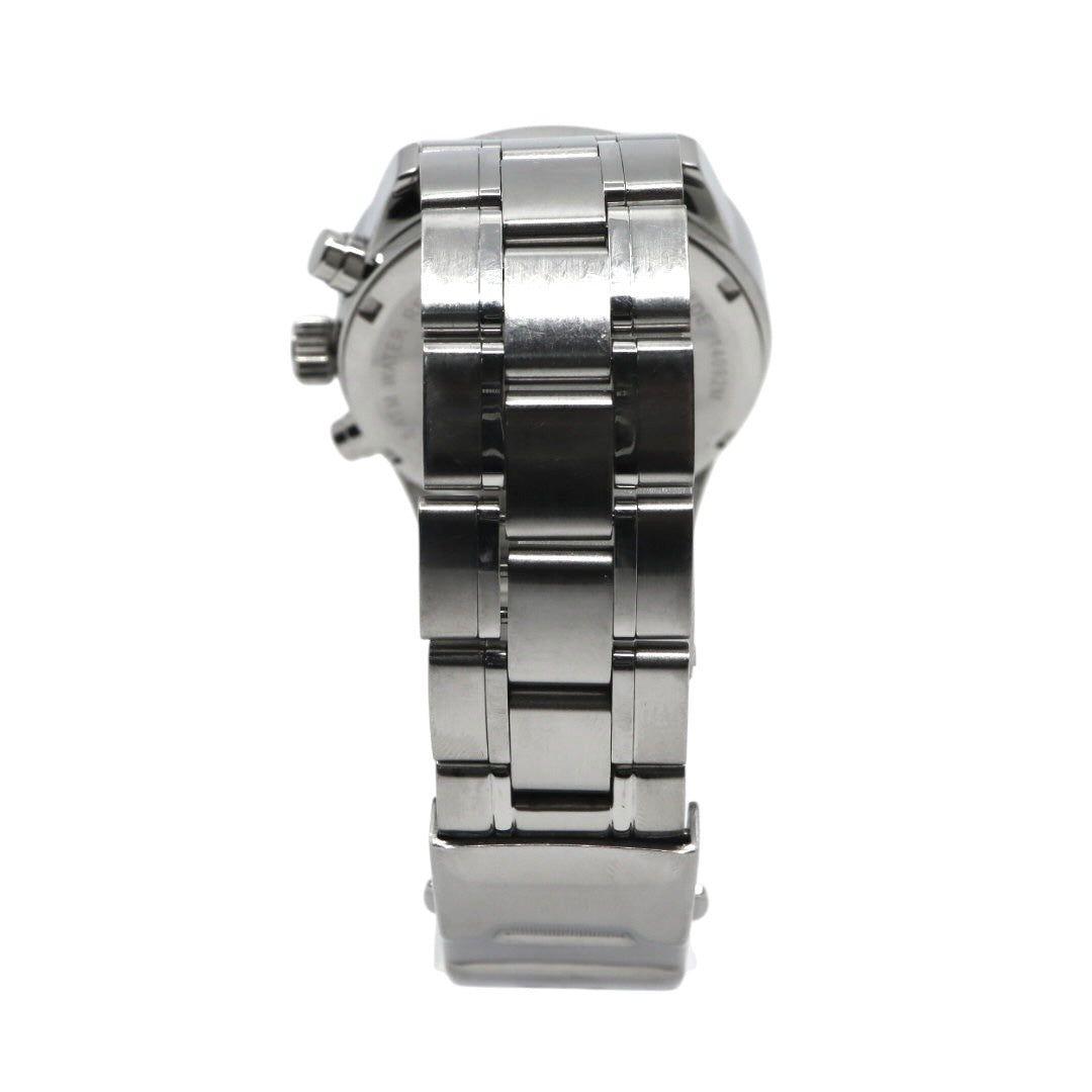 【電池交換済】スイスミリタリー ハノワ 腕時計 06-5219 クロノグラフ メンズ クオーツ シルバー文字盤 デイト表示 アナログ ローマンインデックス ビジネス カジュアル スポーツ エレガント スイス製 クリーニング済み G3