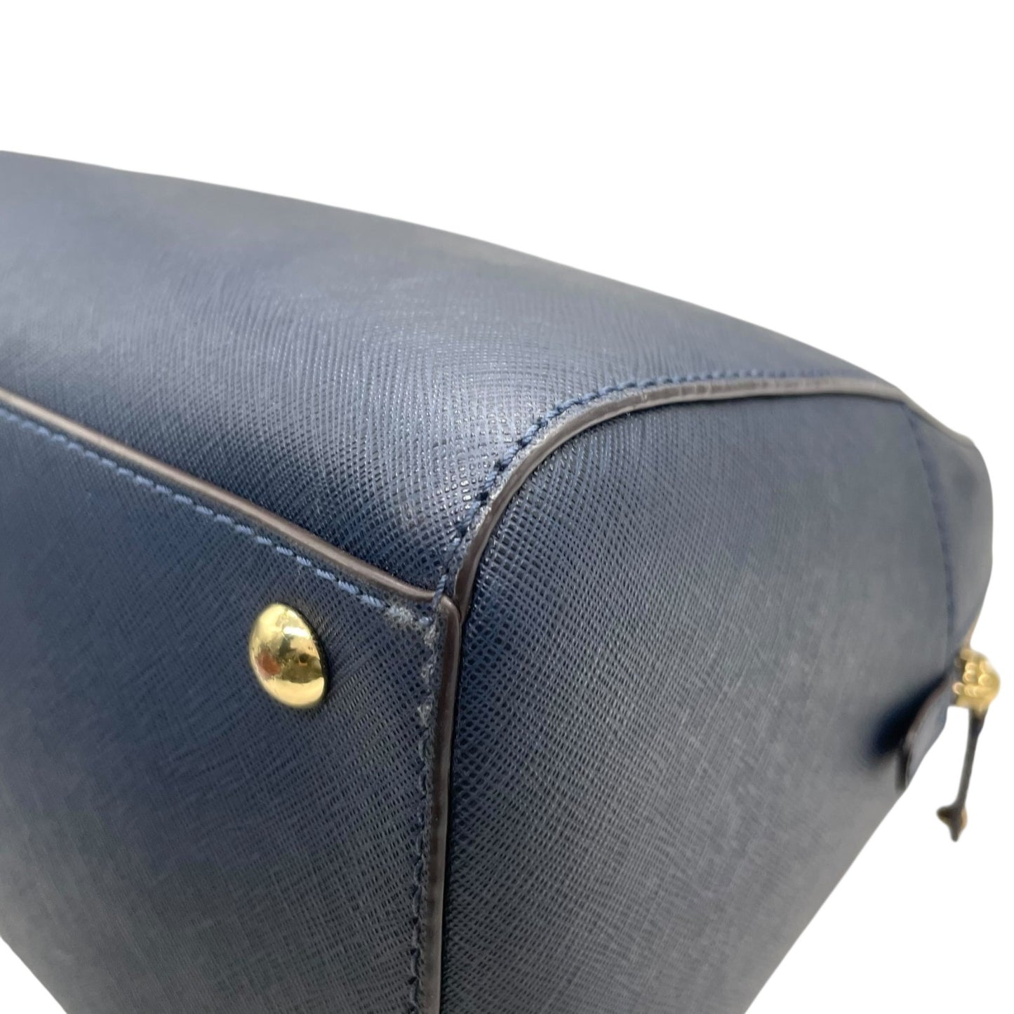 美品 MICHAEL KORS マイケルコース 2WAY ハンドバッグ ショルダーバッグ ネイビー レザー ゴールド金具 ロゴ 斜め掛け可 手提げ レディース T3