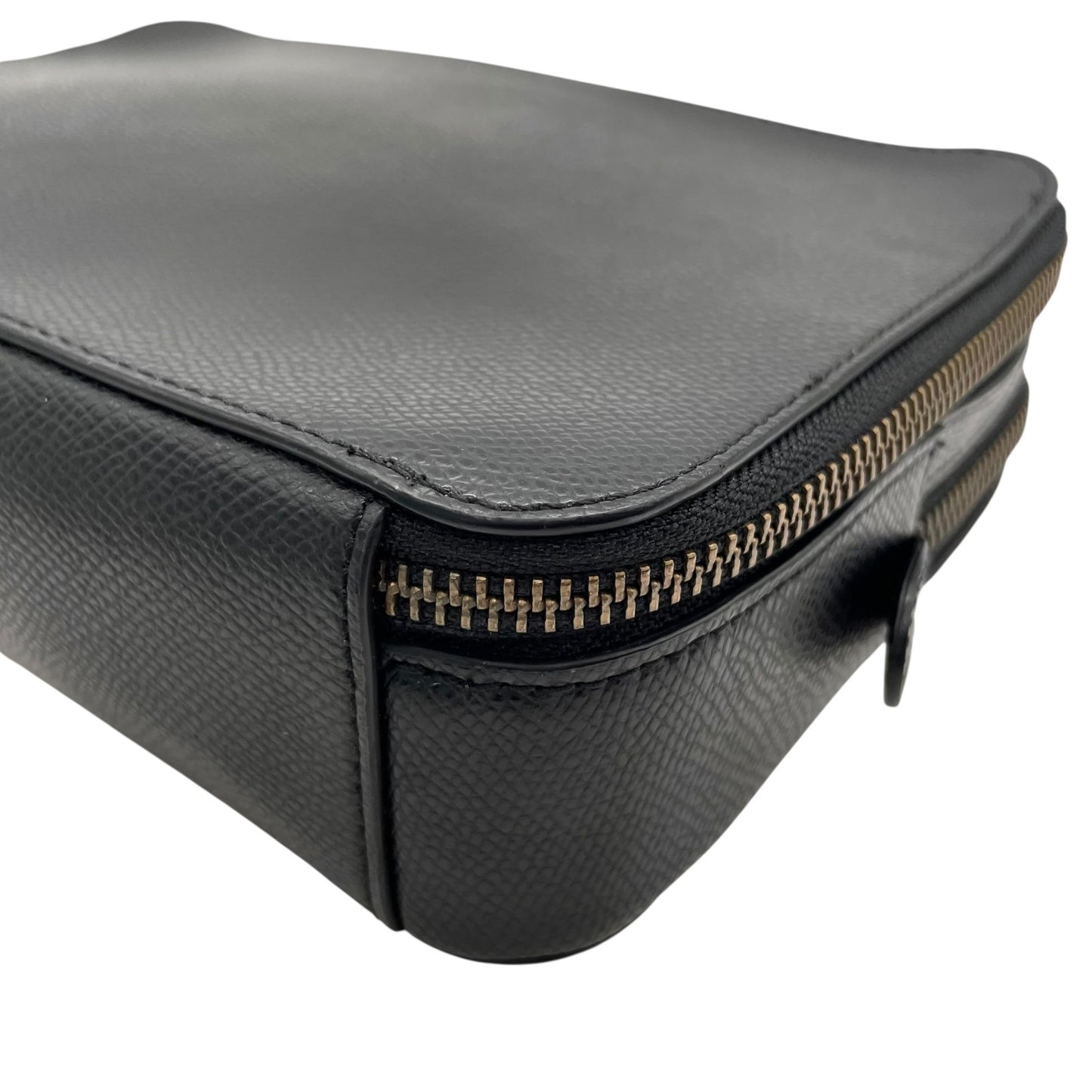 COACH コーチ クラッチバッグ セカンドバッグ F93555 黒 ブラック レザー ブラック金具 ロゴ型押し ストラップ付 メンズ U2