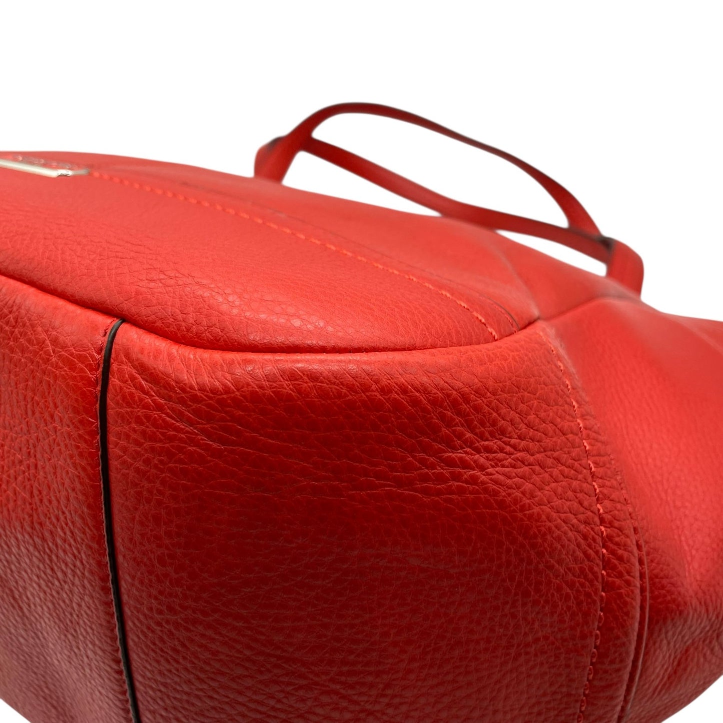 コーチ COACH トートバッグ ペブルドレザー F23284 赤 レッド 黄色 イエロー チャーム付き A4対応 通勤 通学 S24