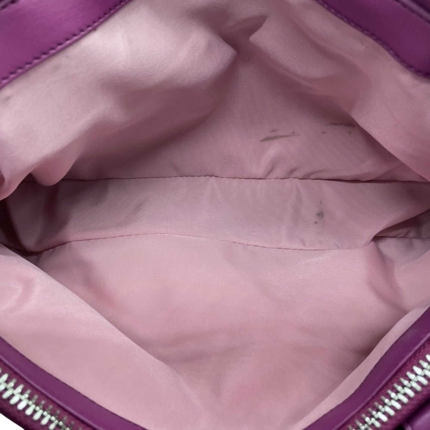 コールハーン COLE HAAN ハンドバッグ ロングハンドル レザー パープル ピンク シルバー金具 ステッチデザイン 上品カラー T3