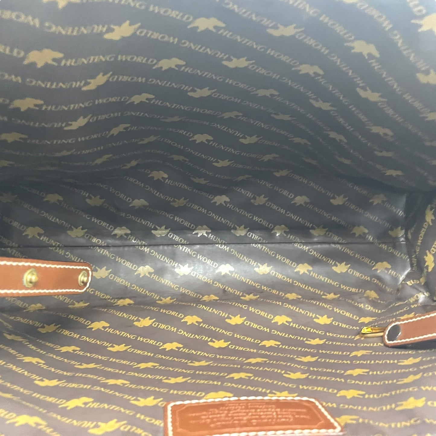 ハンティングワールド HUNTING WORLD トートバッグ ブリーフケース キャンバス レザー A4収納可能 ベージュ 茶色 ブラウン T8