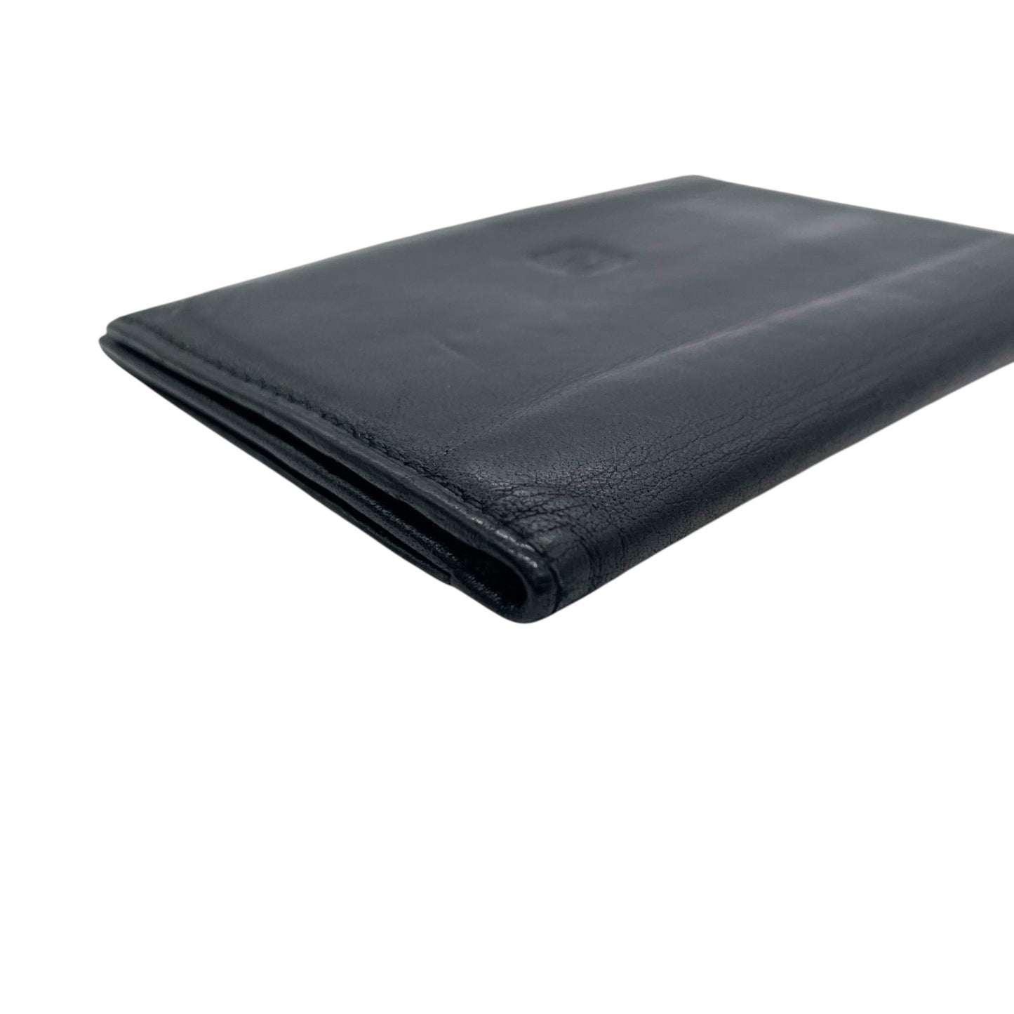 ロエベ LOEWE アナグラム レザー 二つ折り財布 黒 ブラック コンパクトウォレット メンズ レディース ヴィンテージ W4