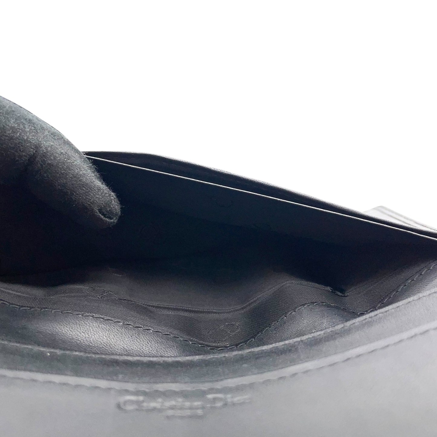 クリスチャンディオール Christian Dior 長財布 レザー 黒 ブラック CDロゴ ゴールド金具 金金具 ヴィンテージ レディース メンズ W4