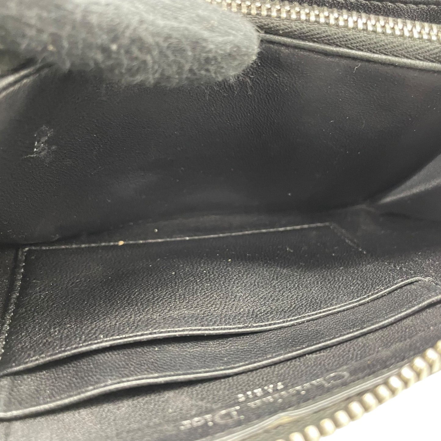 Christian Dior クリスチャンディオール ディオラマ 長財布 コンパクトウォレット ラウンドファスナー ブラック キルティング レザー シルバー金具 ロゴ メンズ レディース W3