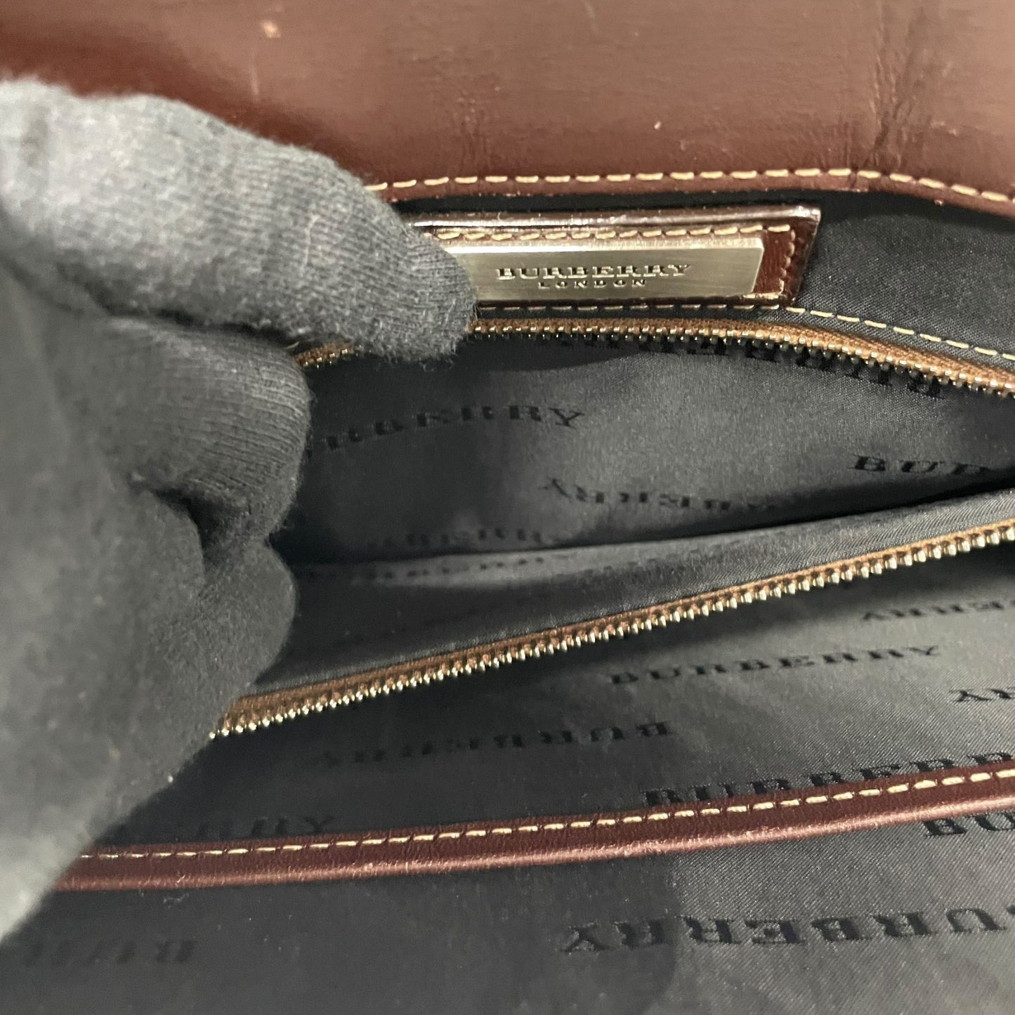 BURBERRY バーバリー ビジネスバッグ レザー ブラウン【中古】 メンズ