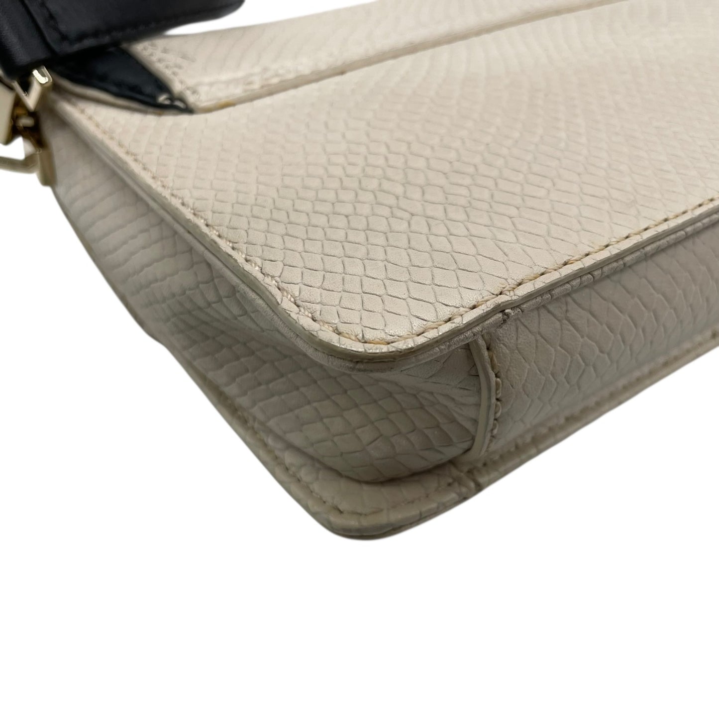 ケイトスペード Kate Spade 2WAY ショルダーバッグ 型押し レザー ホワイト 白 ブラック 黒 バイカラー 上品 レディース S81