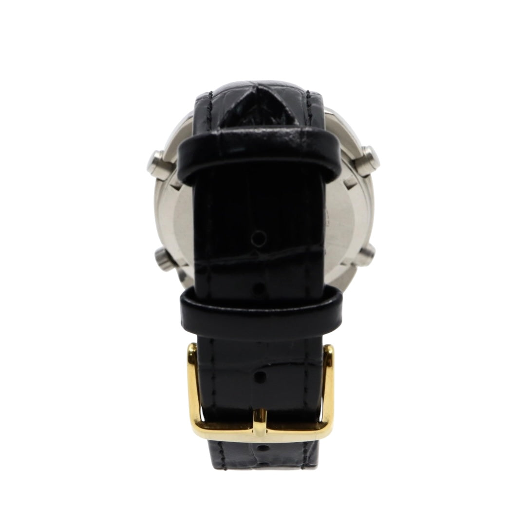 【稼働品】カシオ ティンバークルーザー TIC-100 腕時計 メンズ アナデジ クロノグラフ 20気圧防水 クオーツ ステンレス レザーベルト ブラック 黒文字盤 シルバー ヴィンテージ 希少 レトロ アウトドア G9