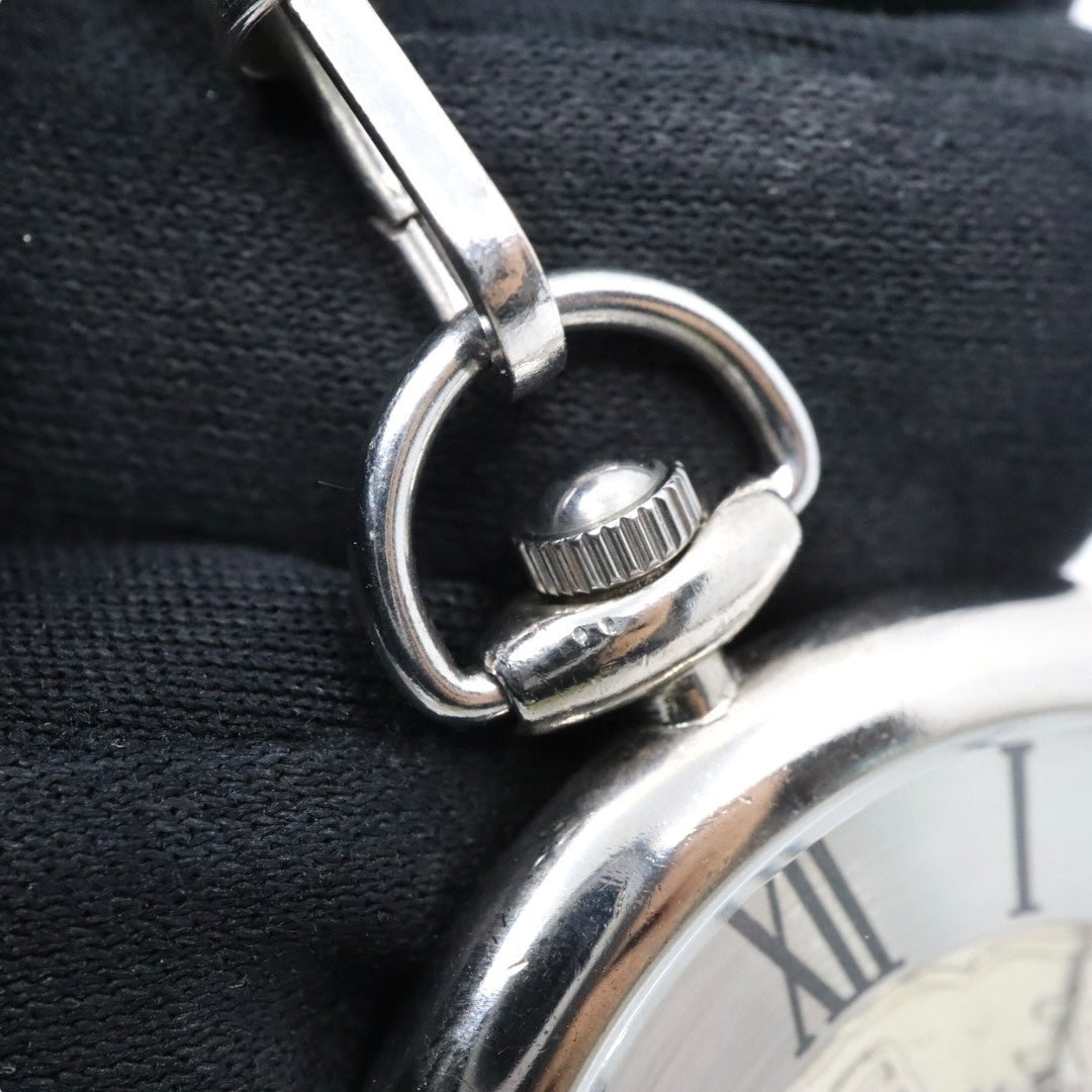 【美品/稼働品】松本徽章 懐中時計 五十銭 硬貨 大正三年 1924年 鳳凰 コインウォッチ アナログ クオーツ ローマンインデックス シルバー チェーン付き クラシック レトロ ヴィンテージ 和風 日本 コレクション G9