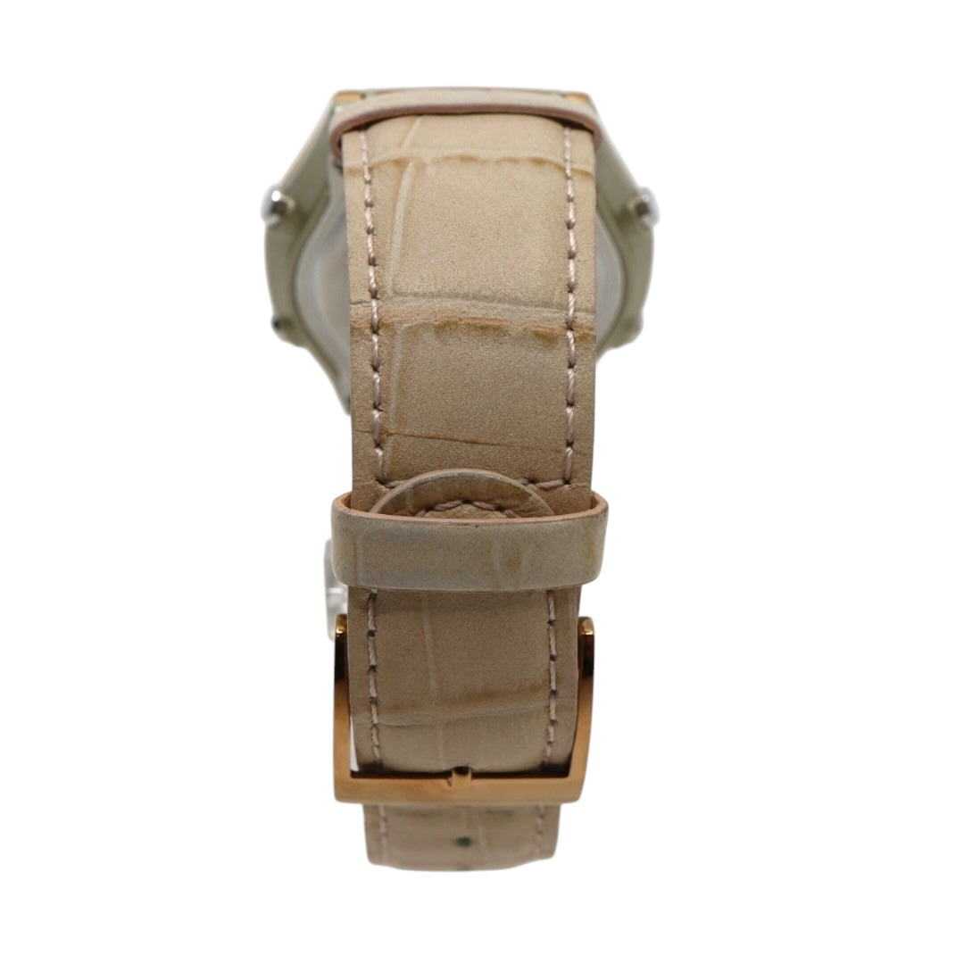 【美品/稼働品】カシオ ウェーブセプター 腕時計 LWA-M141 電波ソーラー レディース ゴールド ホワイト文字盤 レザー ベージュ MULTI BAND 6 アナデジ エレガント フェミニン カジュアル ビジネス ファッション G