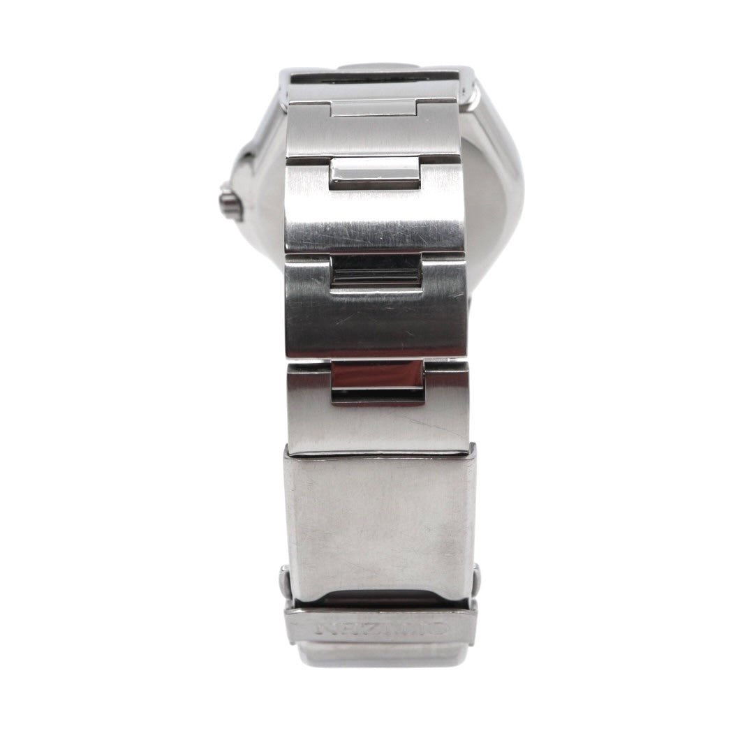 【美品/稼働品】シチズン チッタ Citta エコドライブ 腕時計 A160-H15696 メンズ ソーラー デイト ブラック文字盤 シルバー ステンレス ビジネス カジュアル シンプル ファッション ウォッチ G10 citizen