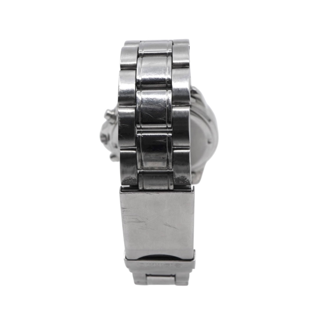 【美品/電池交換済】セイコー クロノグラフ 7T92-0DX0 腕時計 メンズ 100M防水 クオーツ ステンレス ブラック文字盤 シルバー アナログ デイト表示 方位計 スポーツウォッチ ビジネス カジュアル ファッション G10