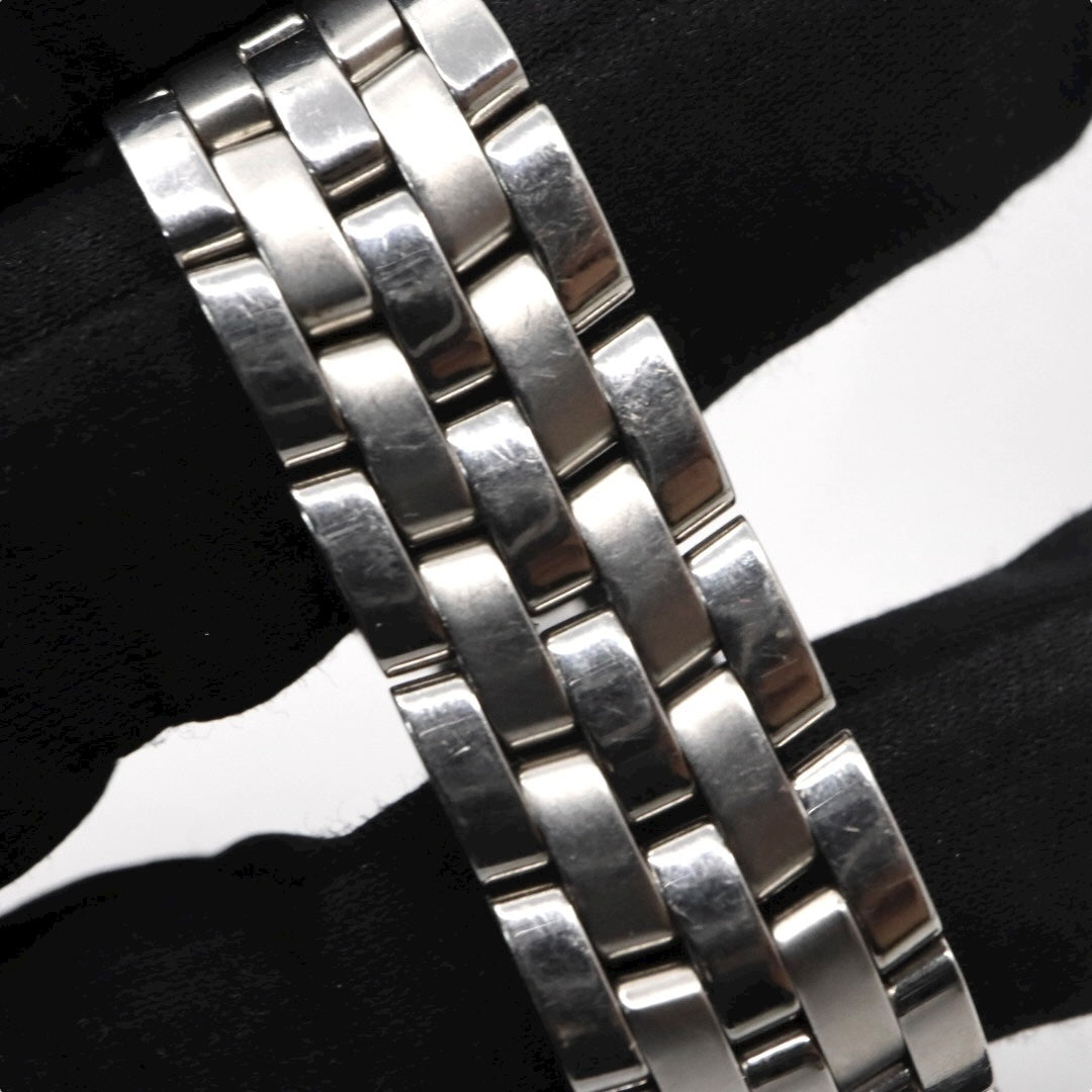 GUCCI グッチ 5500L レディース腕時計 ブラック文字盤 ローマンインデックス デイト ステンレススチール クォーツ スイス製 リンクブレス G11