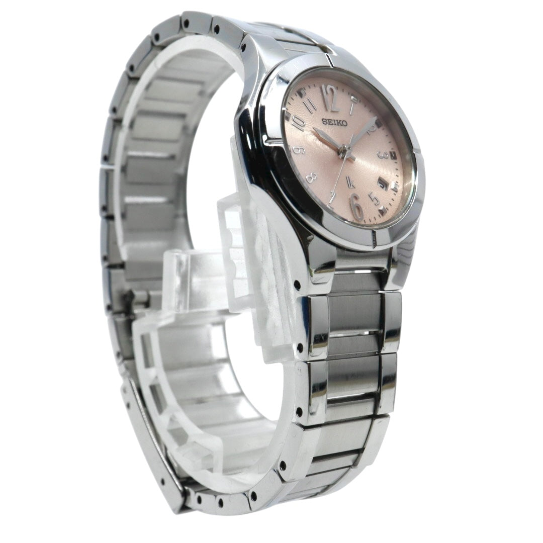 SEIKO セイコー LUKIA ルキア 7N82 ピンク文字盤 ステンレス レディース クオーツ デイト 上品ウォッチ I2