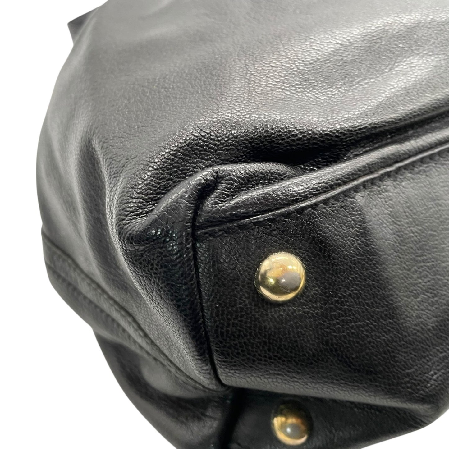 イヴ・サンローラン YVES SAINT LAURENT ネオ ダブル 巾着 レザー トートバッグ ブラック ゴールド金具 ヴィンテージ 肩掛け 収納力抜群 D7