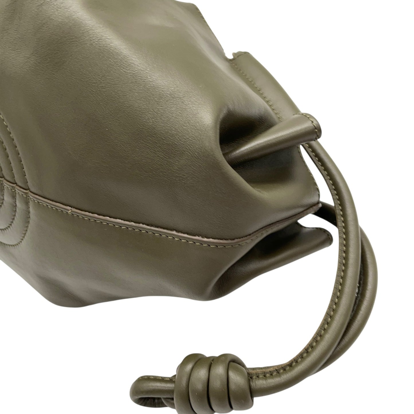 極 美品 未使用級 LOEWE ロエベ Paseo スモール レザー 2WAY ショルダーバッグ ハンドバッグ カーキ グリーンベージュ 上品 軽量