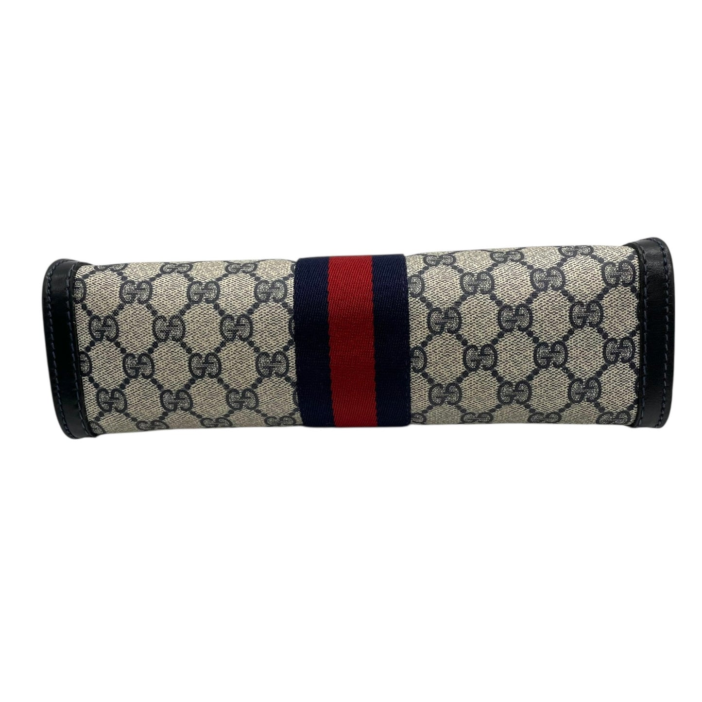 GUCCI オールドグッチ GGスプリーム シェリーライン クラッチバッグ セカンドバッグ PVC レザー グレー ネイビー ヴィンテージ K9