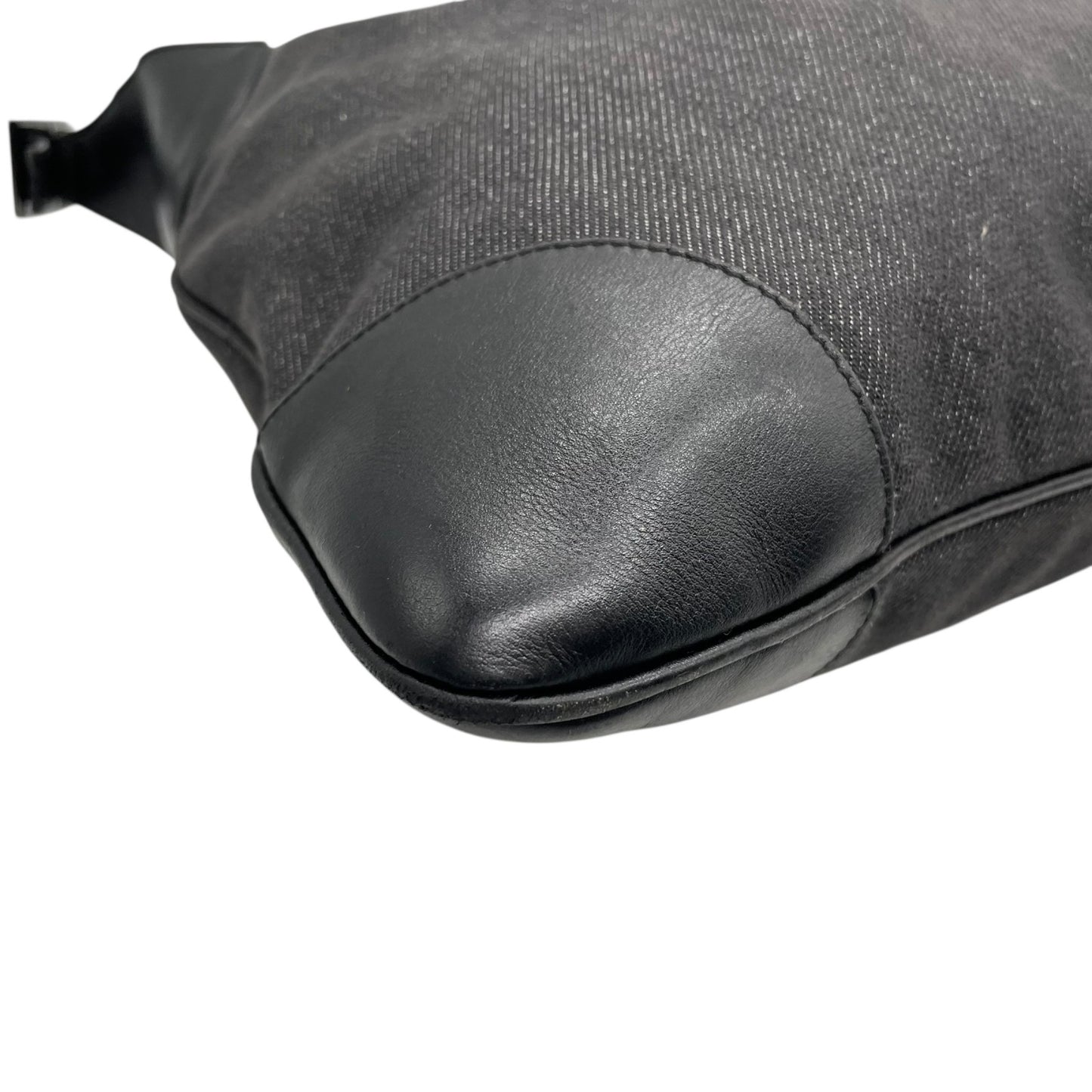 Authentic GUCCI Jackie Shoulder Bag 28629 Black Canvas Leather Logo Gold Hardware Women's