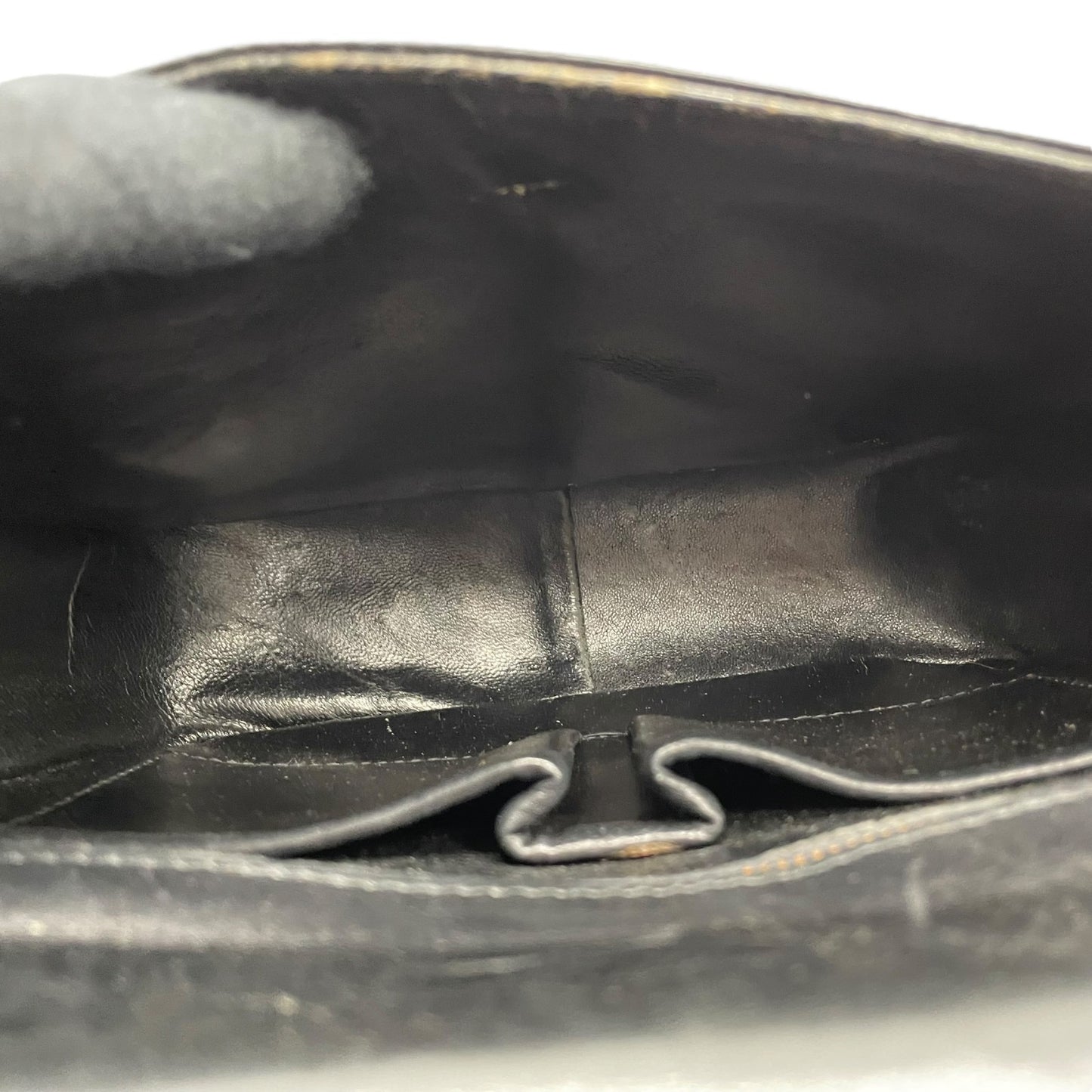 Authentic CELINE Shoulder Bag Black Leather Horse Carriage Gold Hardware Vintage Women's Crossbody