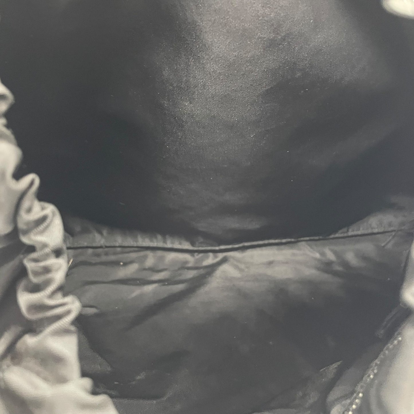 Authentic PRADA Black Handbag Tote Triangular Logo Plate Nylon Patent Leather Silver Hardware Shoulder Bag Men's Women's