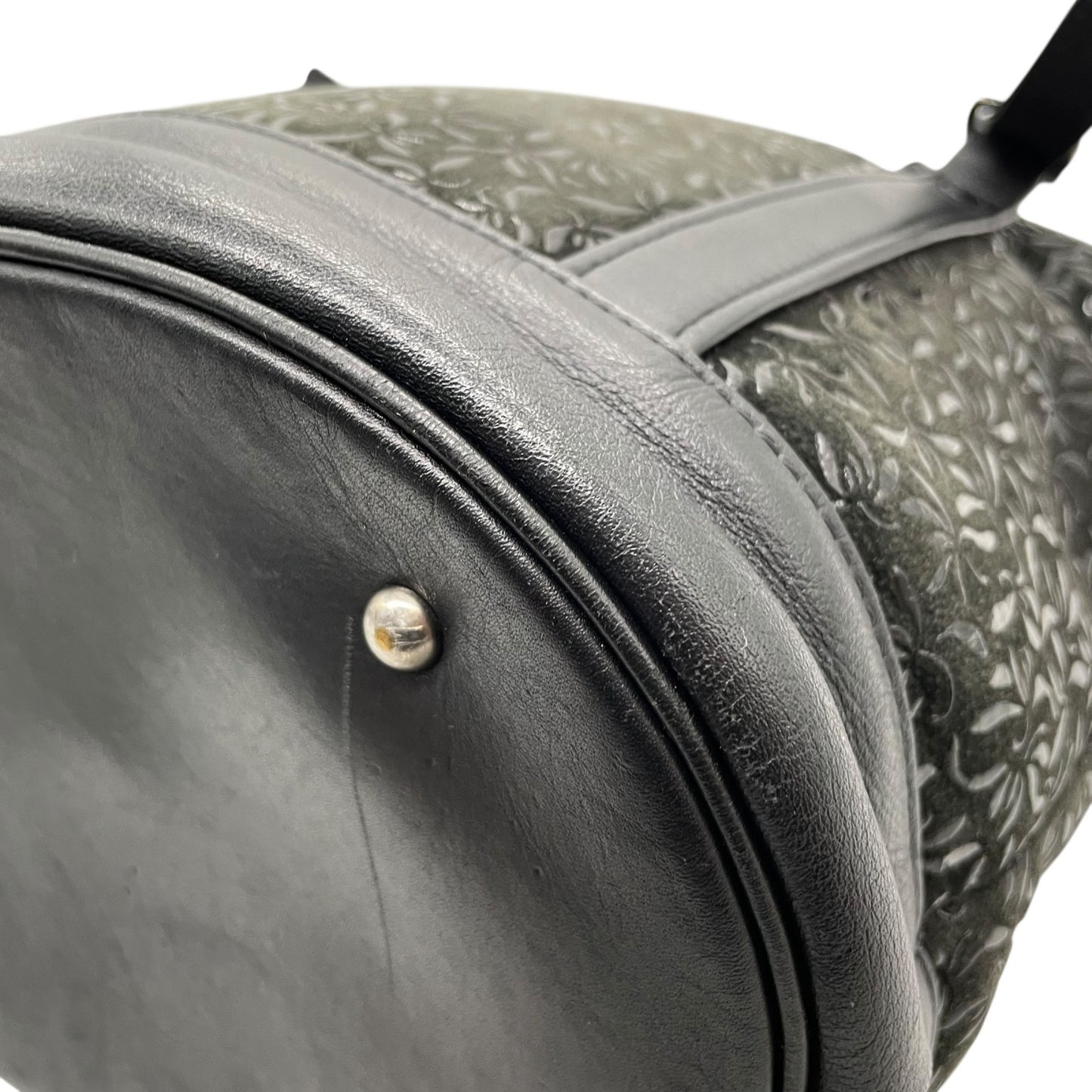 印傳屋 インデンヤ Inden トートバッグ 黒 ブラック レザー 鹿革 漆 ブラック金具 肩掛け可 レディース E11