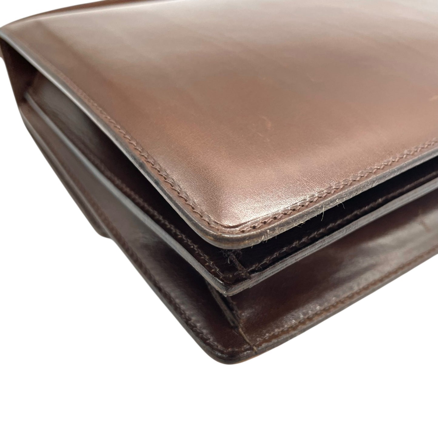 美品 CELINE セリーヌ ハンドバッグ ヴィンテージ 茶 ブラウン レザー ゴールド金具 トップハンドル 手提げ フラップ開閉 ロゴ トリオンフ レディース C