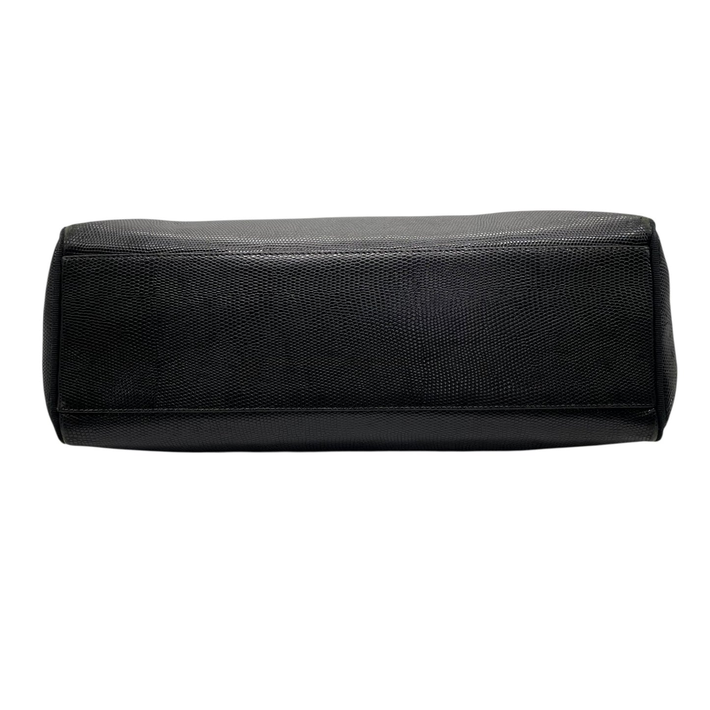 Salvatore Ferragamo フェラガモ ヴァラリボン トートバッグ ワンショルダー レザー トカゲ型押し 黒 ブラック ゴールド金具 肩掛け可 サルヴァトーレフェラガモ レディース D