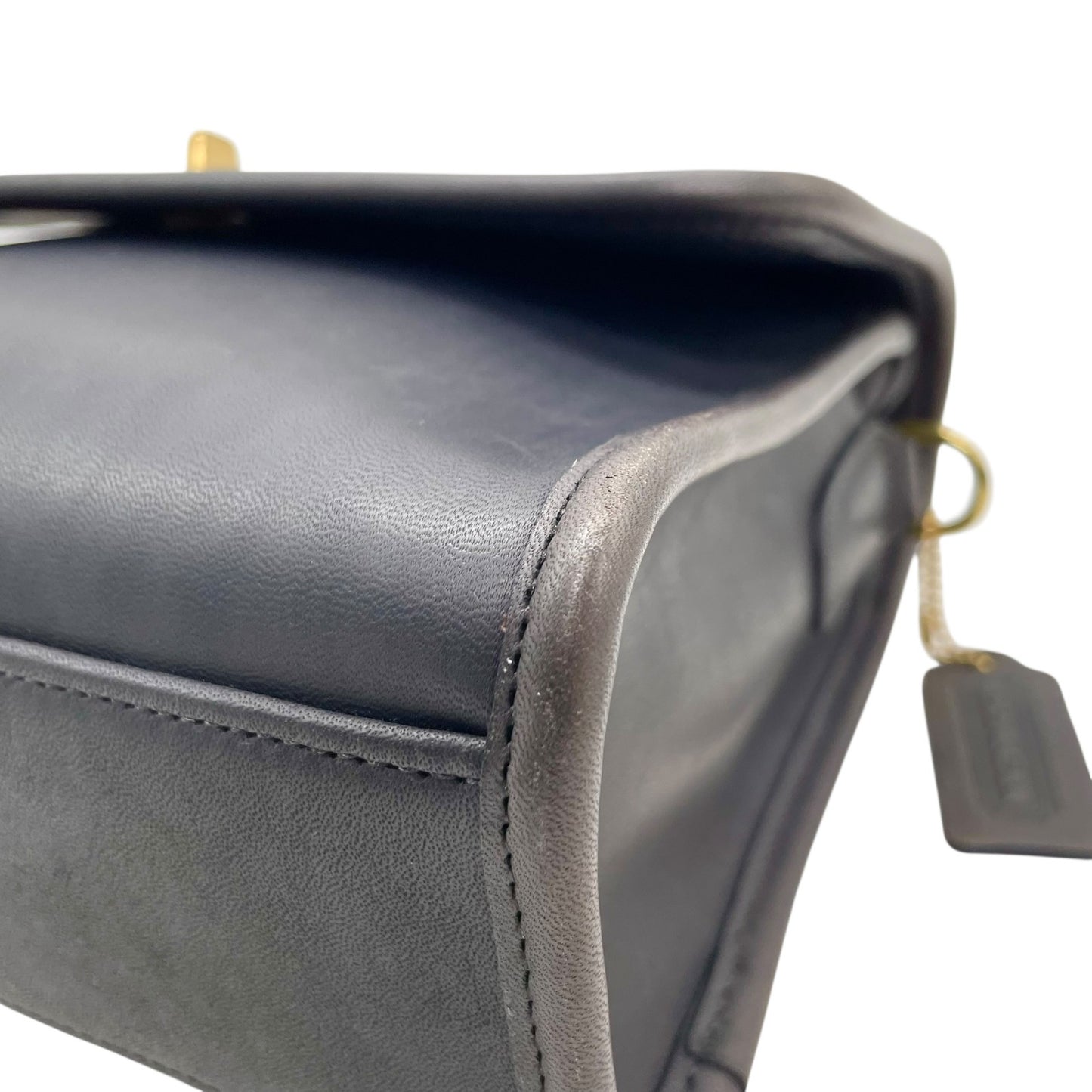 COACH オールドコーチ 2WAY ハンドバッグ ショルダーバッグ 紺 ネイビー オールレザー ターンロック ゴールド金具 クロスボディ 斜め掛け レディース S84