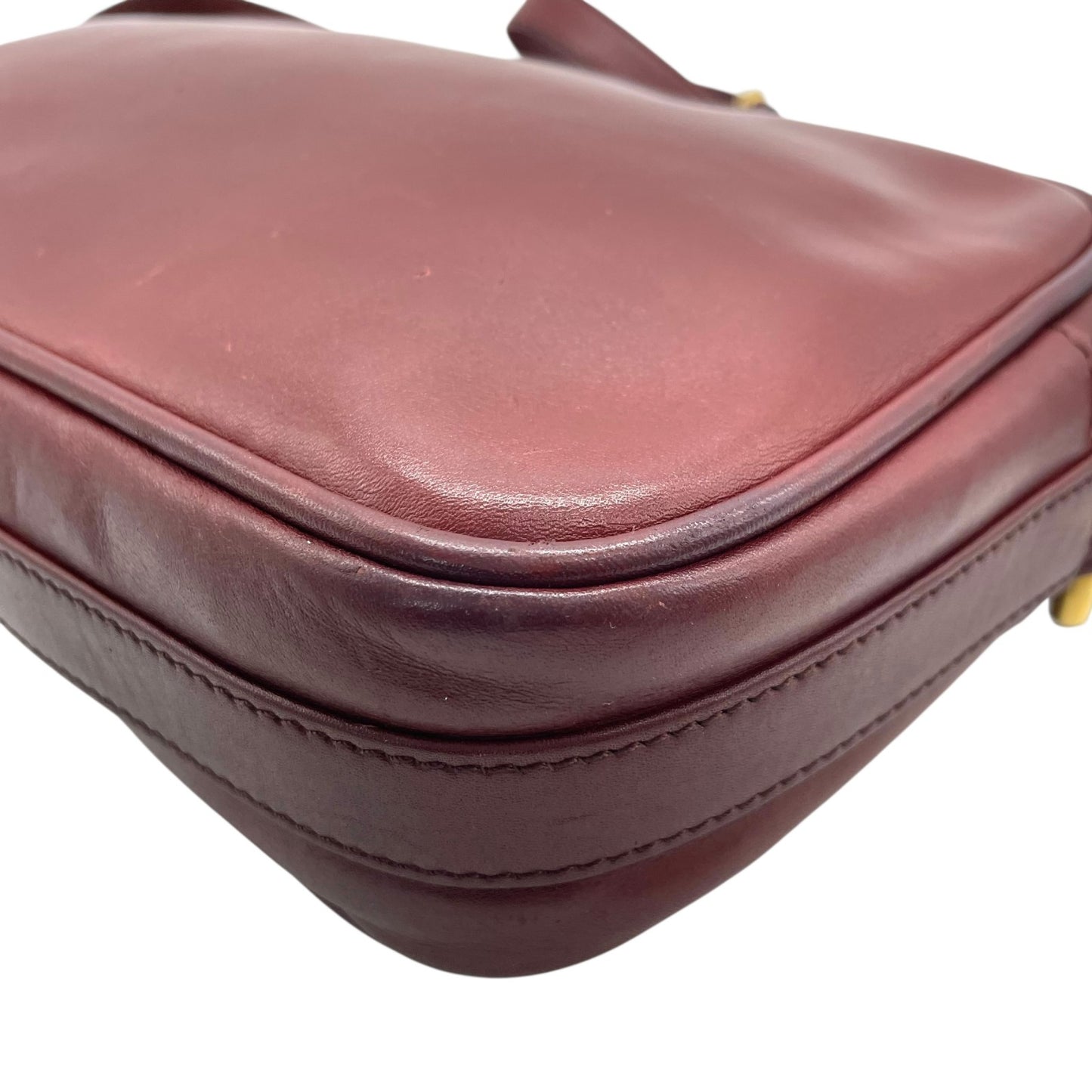 Cartier カルティエ マストライン ショルダーバッグ 赤 ボルドー ワインレッド レザー ゴールド金具 ファスナー開閉 肩掛け可 レディース ヴィンテージ K10