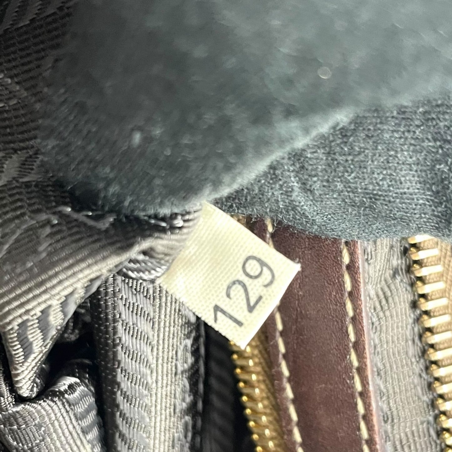 Authentic PRADA Logo Jacquard Large Logo Canvas Leather Shoulder Bag Brown Crossbody Women