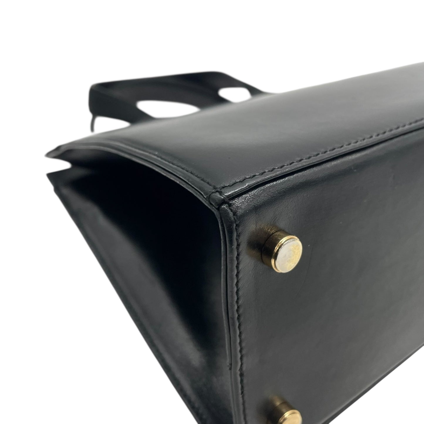 サルヴァトーレ フェラガモ ハンドバッグ フォーマルバッグ ヴァラリボン 2WAY 黒 ショルダーバッグ 斜め掛け ゴールド金具 自立 ブラック レザー ヴィンテージ C