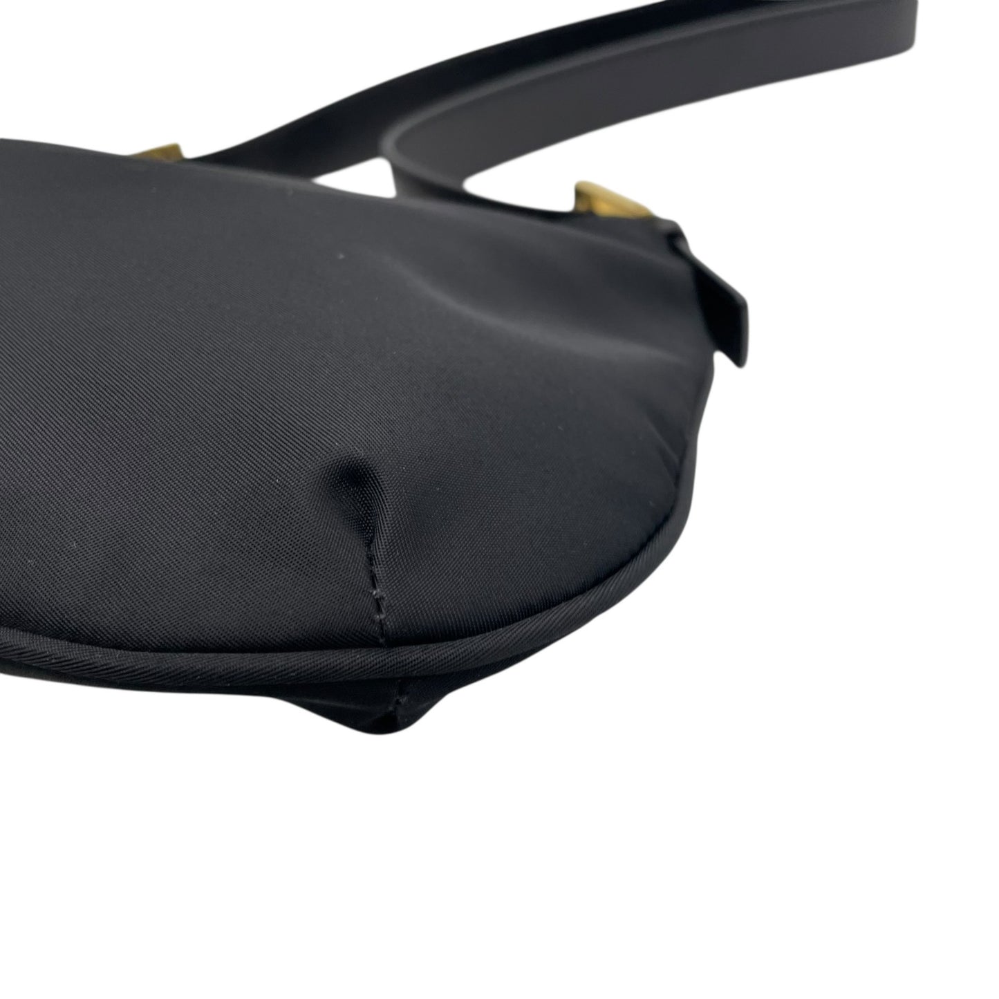 【未使用級】 FENDI フェンディ FFモチーフ ナイロン ショルダーバッグ ブラック ヴィンテージ オールド FF金具 ゴールド金具 ロゴ C3 美品