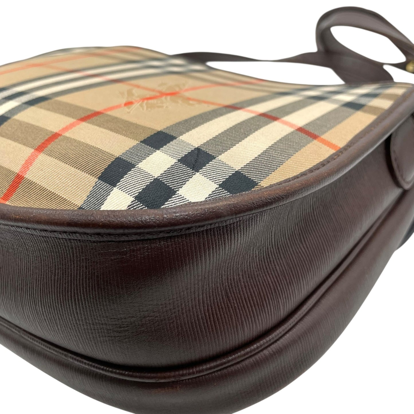 Burberry バーバリー ショルダーバッグ サコッシュ フラップ ノバチェック キャンバス×レザー ブラウン ホースロゴ シャドーホース ゴールド金具 クロスボディ ヴィンテージ アーカイブ ユニセックス K2