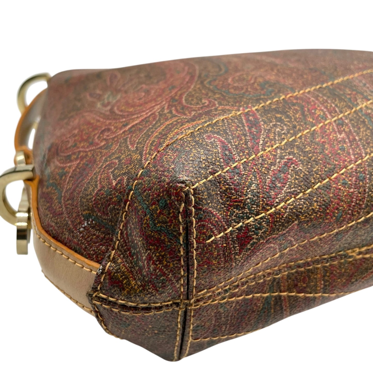 美品 エトロ ETRO ペイズリー柄 ショルダーバッグ ワンショルダー レザー ブラウン 茶色 ヴィンテージ バッグ レディース K6