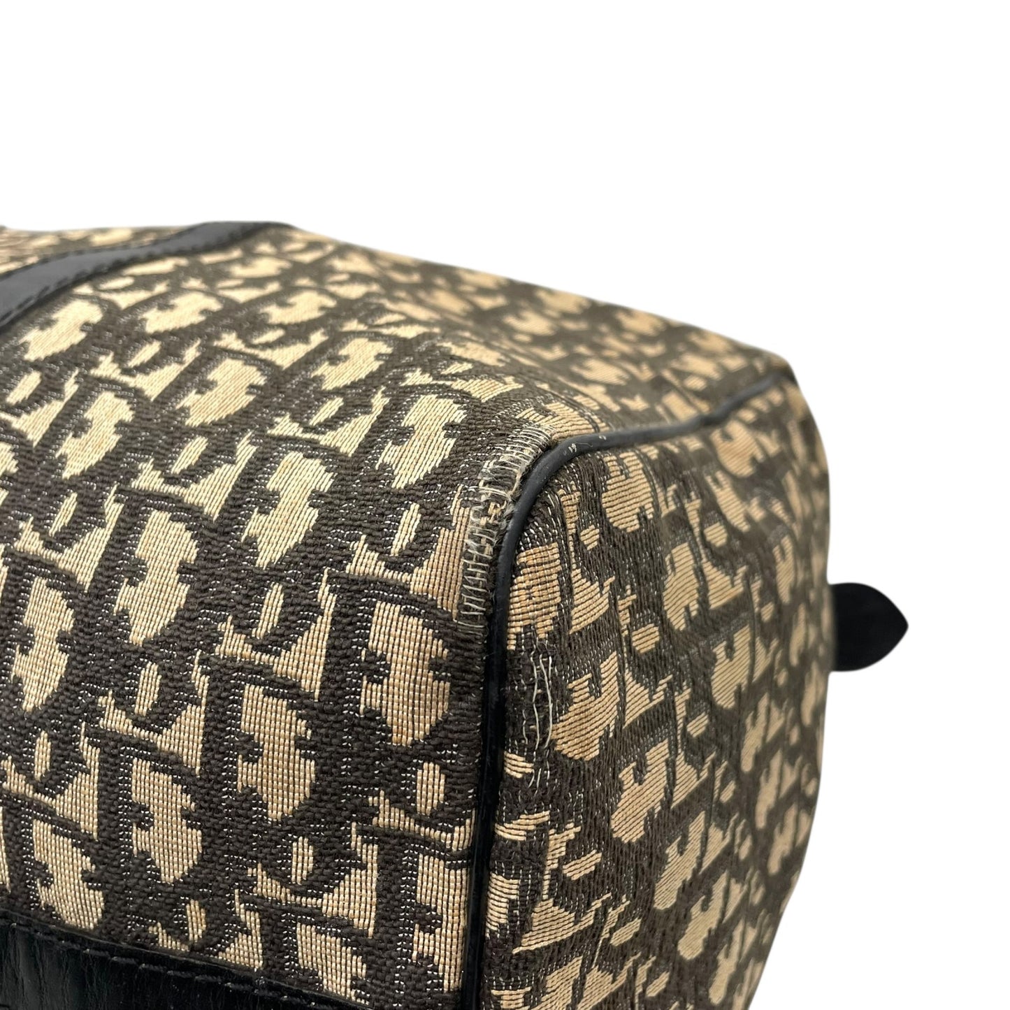 Christian Dior クリスチャンディオール Dior トロッター ボストンバッグ 旅行バッグ キャンバス×レザー ロゴ総柄 大容量 ヴィンテージ ハンドバッグ ネイビー C8