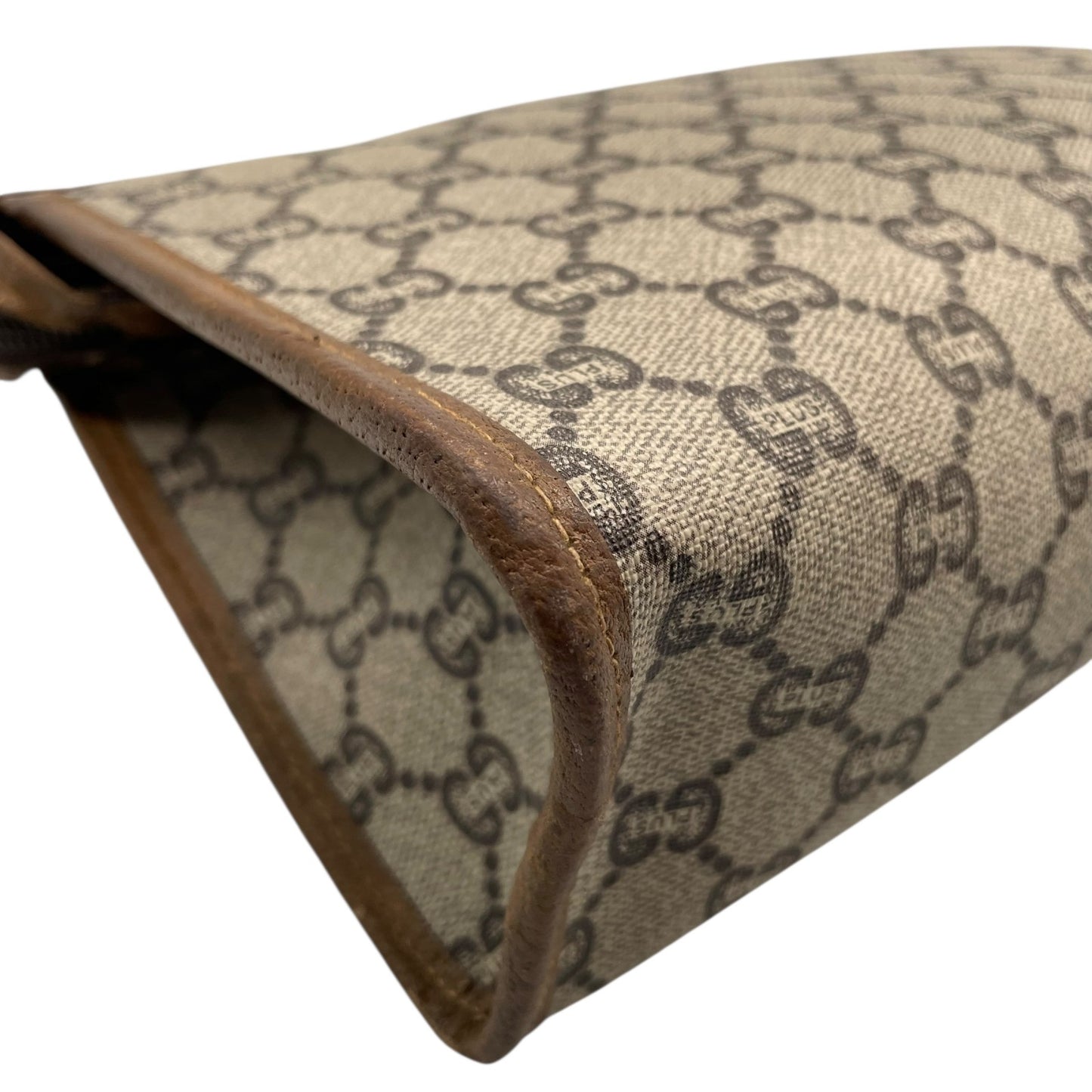 GUCCI グッチ GGプラス グッチプラス クラッチバッグ セカンドバッグ グレー ベージュ PVC レザー ゴールド金具 オールドグッチ ヴィンテージ メンズ レディース K11