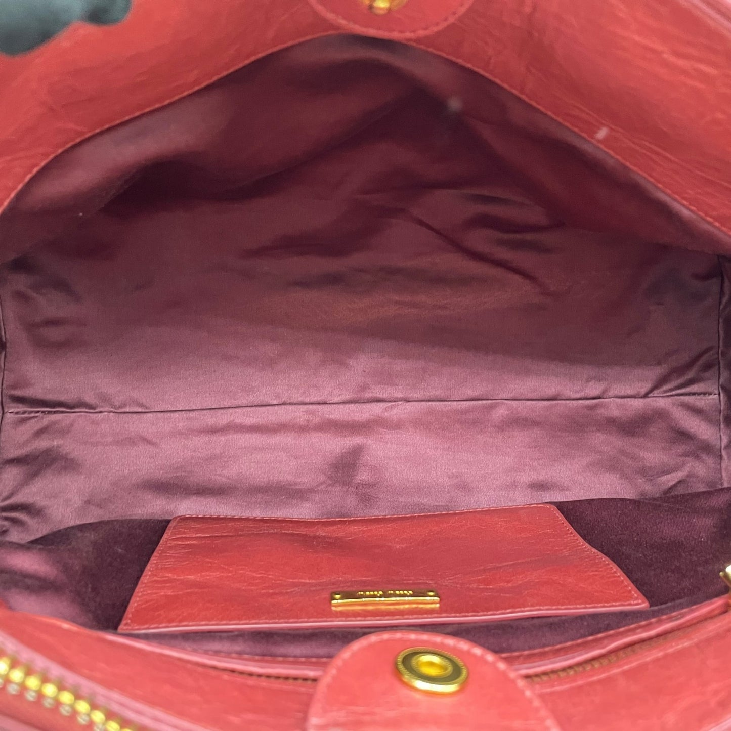 ミュウミュウ MIU MIU レザー ハンドバッグ トートバッグ ピンク ヴィッテロ miu miu VITELLO SHINE 2way Red Tote Bag K5