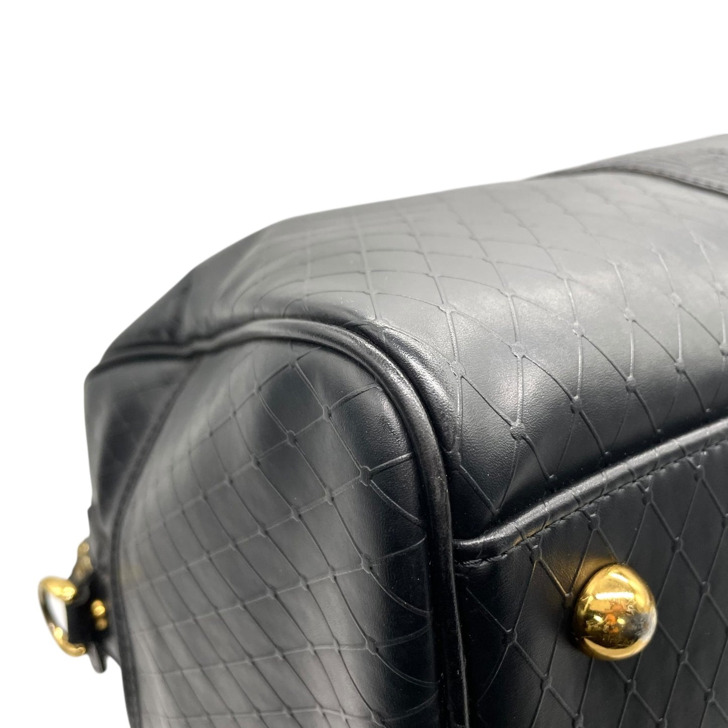 Gianni Versace ジャンニ・ヴェルサーチ ボストンバッグ レザー ブラック【中古】 レディース