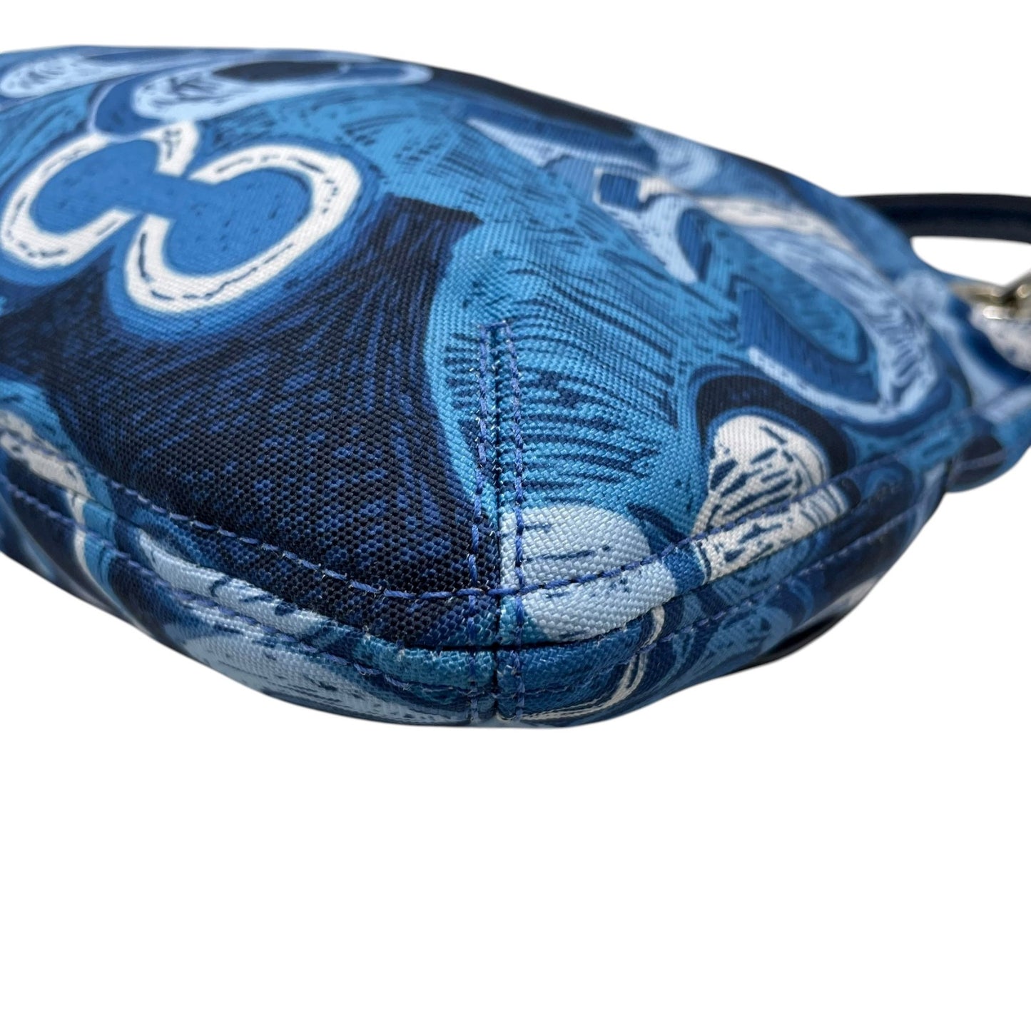 美品 コーチ COACH ハンドバッグ ショルダーバッグ シグネチャー アート柄 ダブルポケット 青 ブルー Y2K 00s S90