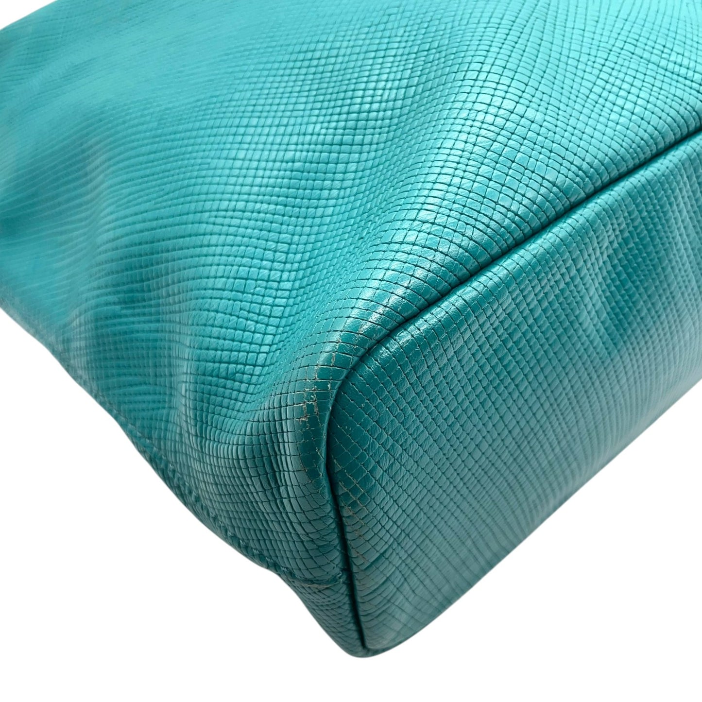 ロンシャン LONGCHAMP クアドリ レザー ホーボーバッグ ショルダーバッグ 水色 ターコイズブルー シルバー金具 U2