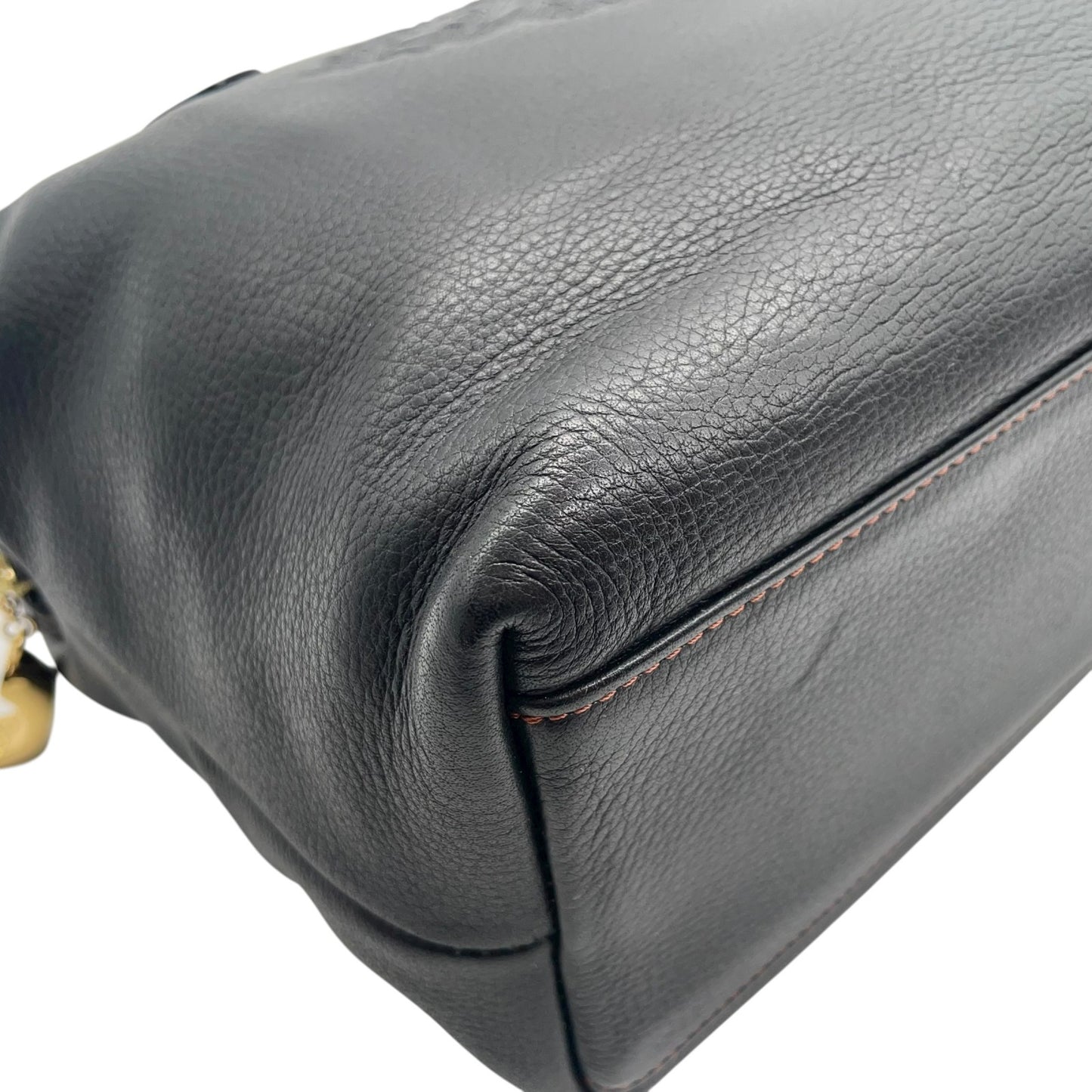 トリコサ TRICOSA レザー トートバッグ 黒 ブラック 型押しロゴ ショルダー 本革 PC収納可 A4収納可 S93