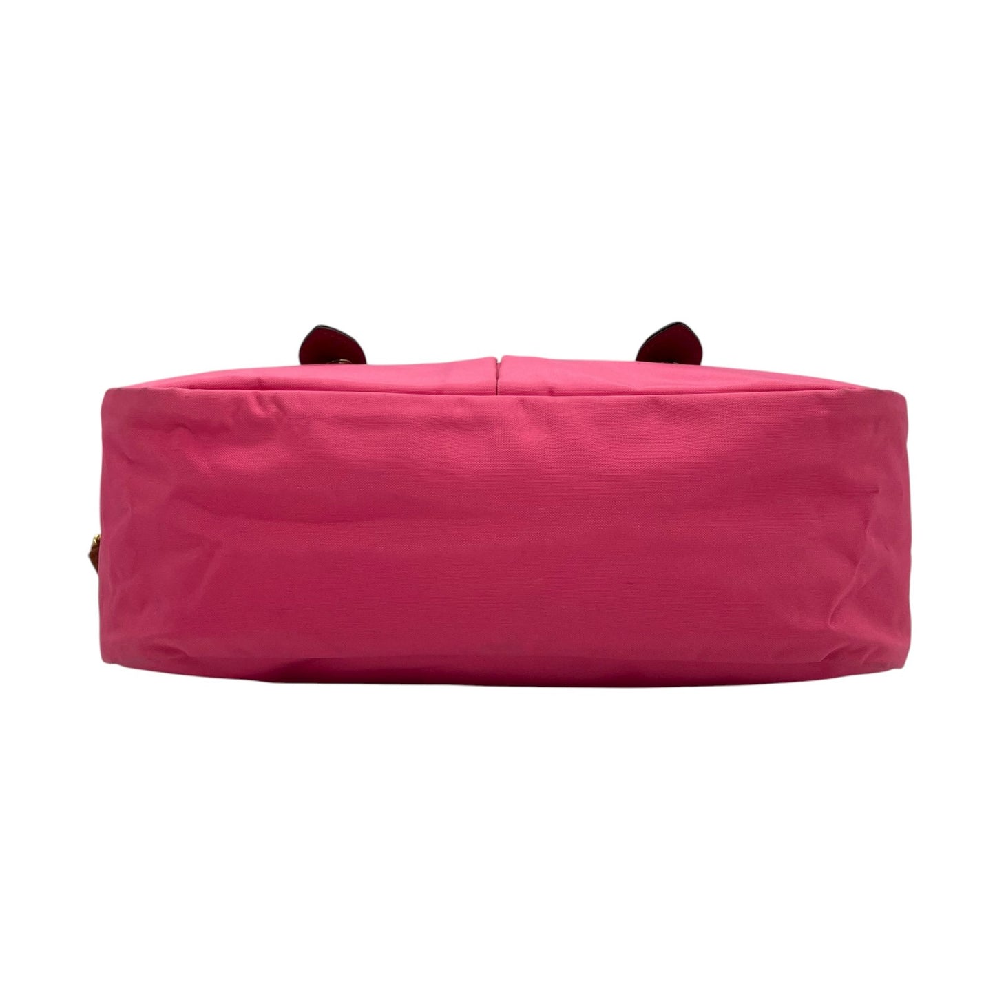 ロンシャン LONGCHAMP ナイロン ショルダーバッグ ピンク ブラウン 茶色 レザー ツインポケット メッセンジャーバッグ ゴールド金具 レディース U2