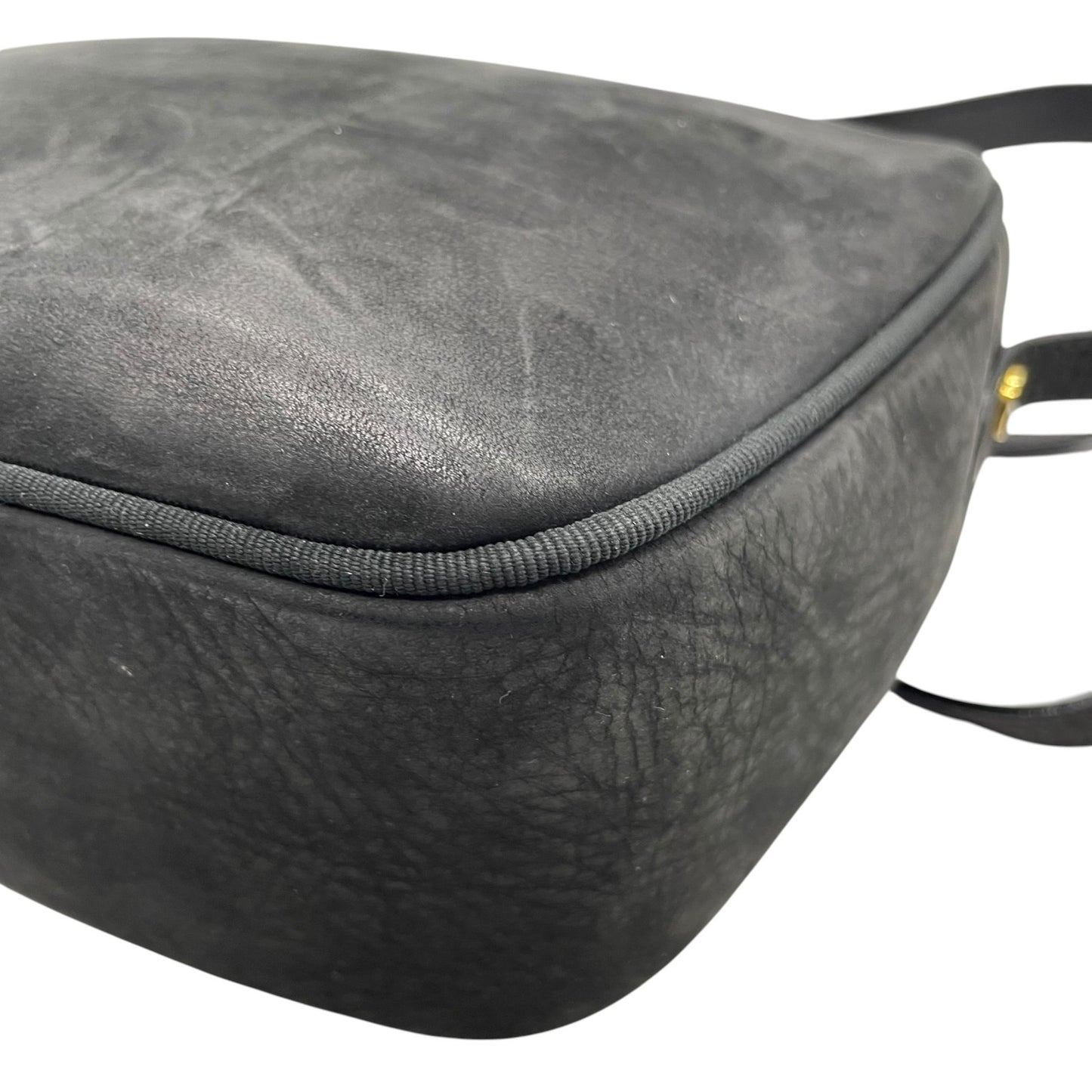 サルヴァトーレ フェラガモ Salvatore Ferragamo ヴァラリボン ショルダーバッグ スエード 黒 ブラック 金金具 ゴールド金具 ヴィンテージ C6