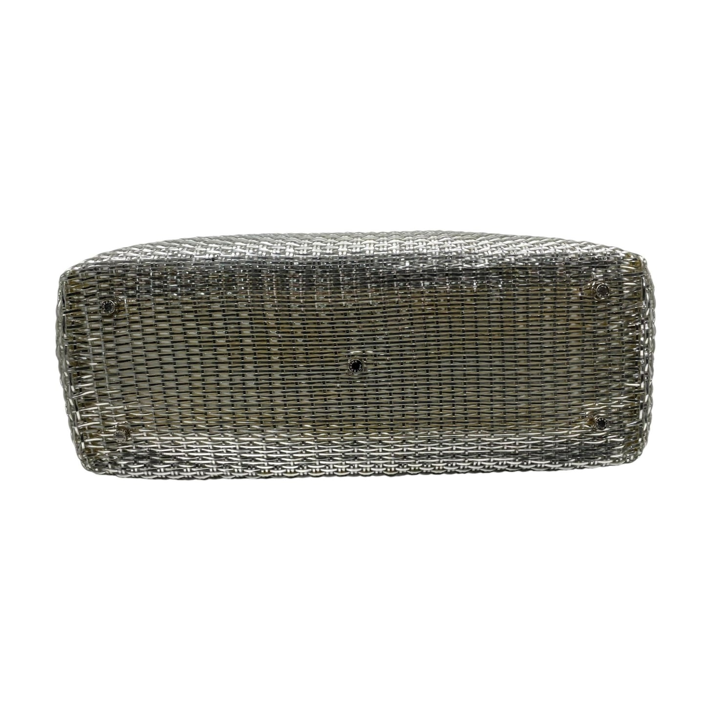 極美品 アンテプリマ ANTEPRIMA ワイヤーバッグ スタンダード イントレチャート スクエア ラージ シルバー バッグインバッグ インナーポーチ付き トートバッグ D